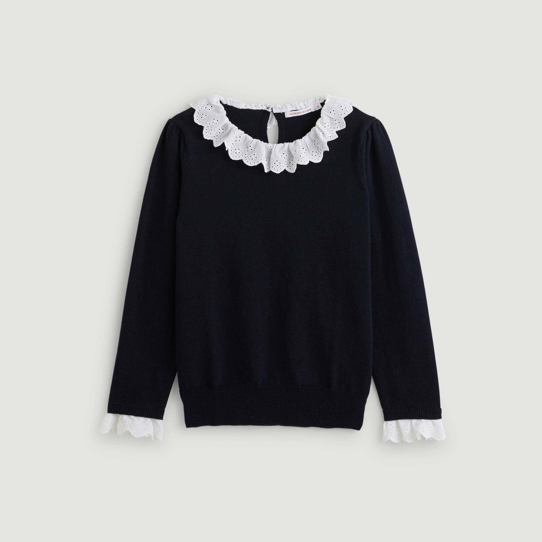 Pull bi-matières, Bleu marine, large image number 0