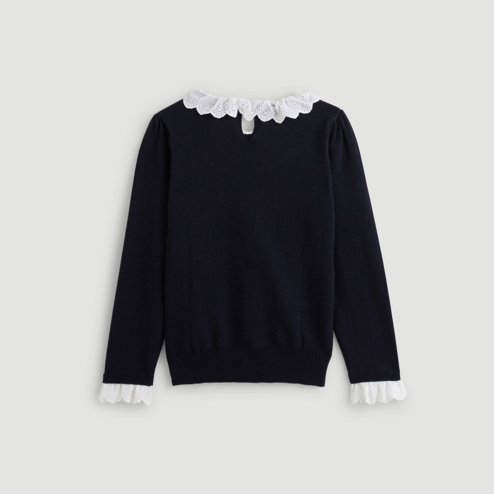 Pull bi-matières, Bleu marine, large image number 1