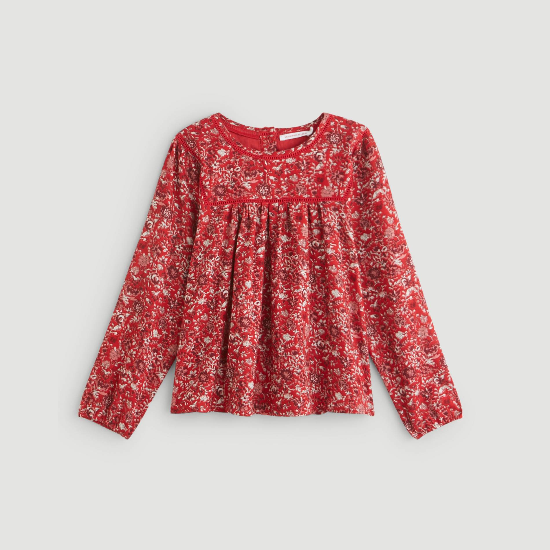 Blouse imprimée, Carmin, large image number 0.0