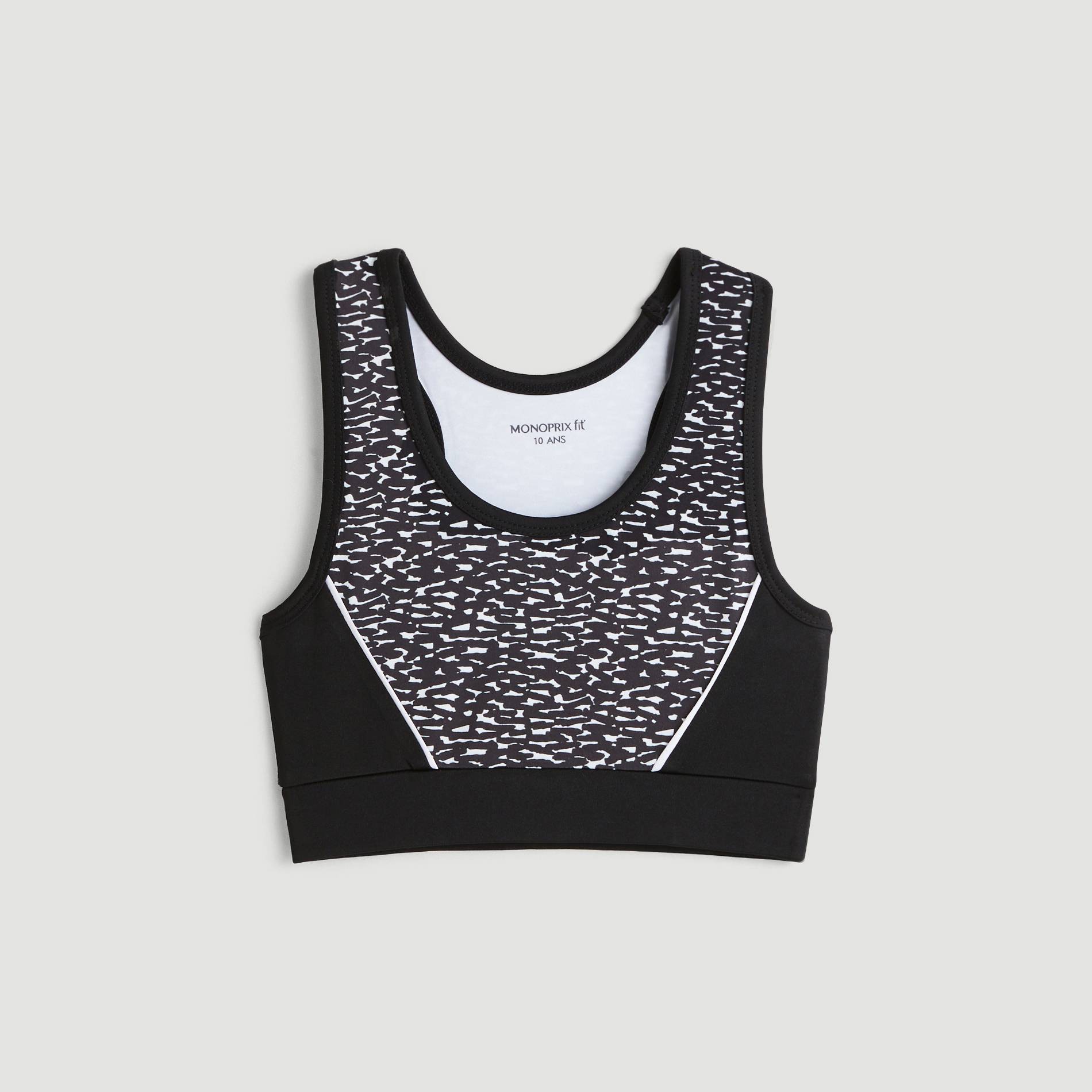 Brassière imprimée - Monoprix Fit, Noir, large image number 1
