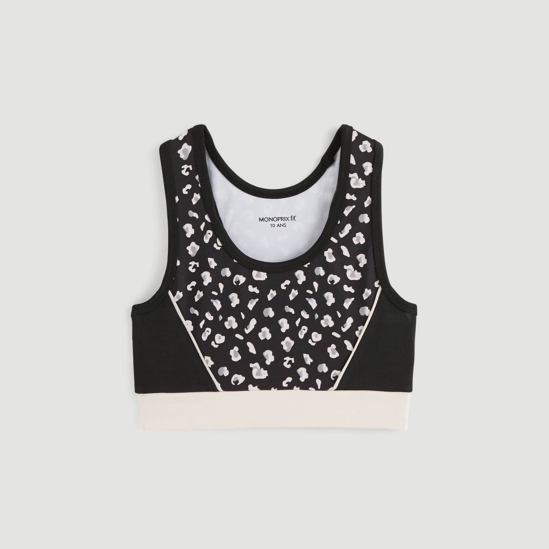 Brassière imprimée - Monoprix Fit, Noir, large image number 1