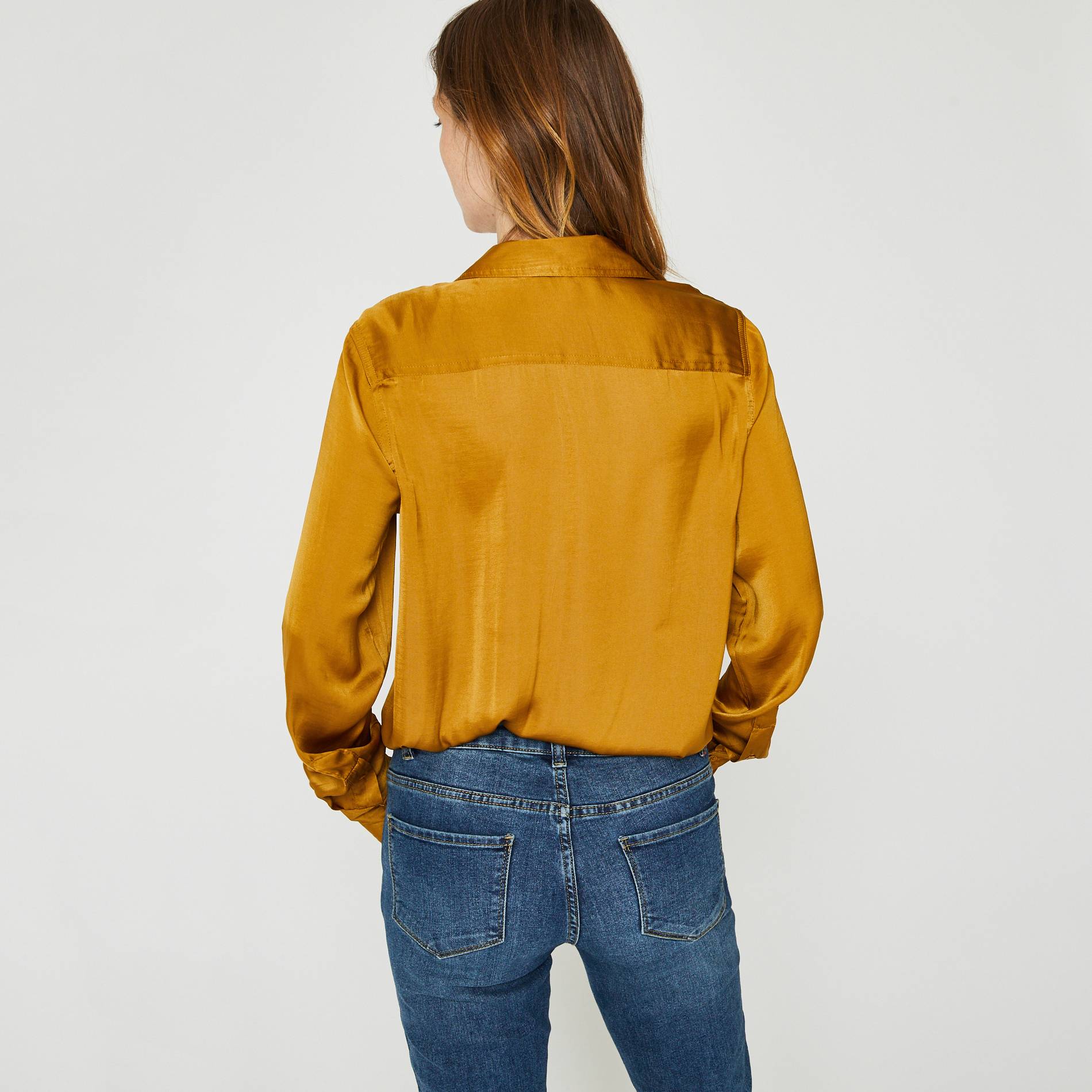 Chemise effet satine, Bronze, large image number 1