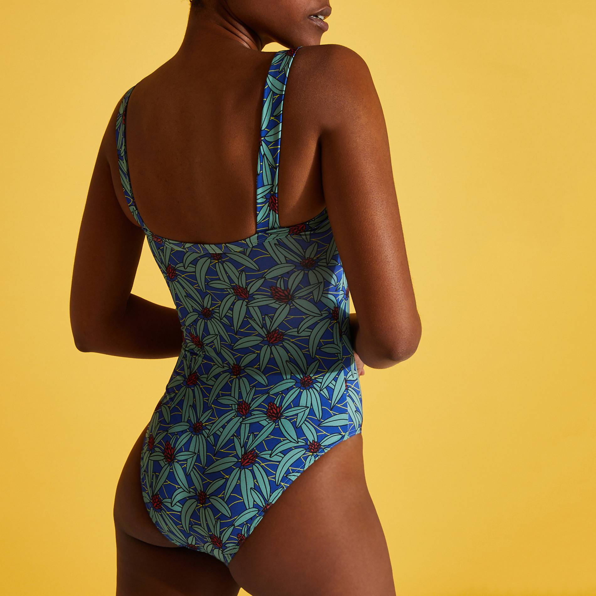 Maillot de bain 1 pièce imprimé, Cobalt, large image number 1.0