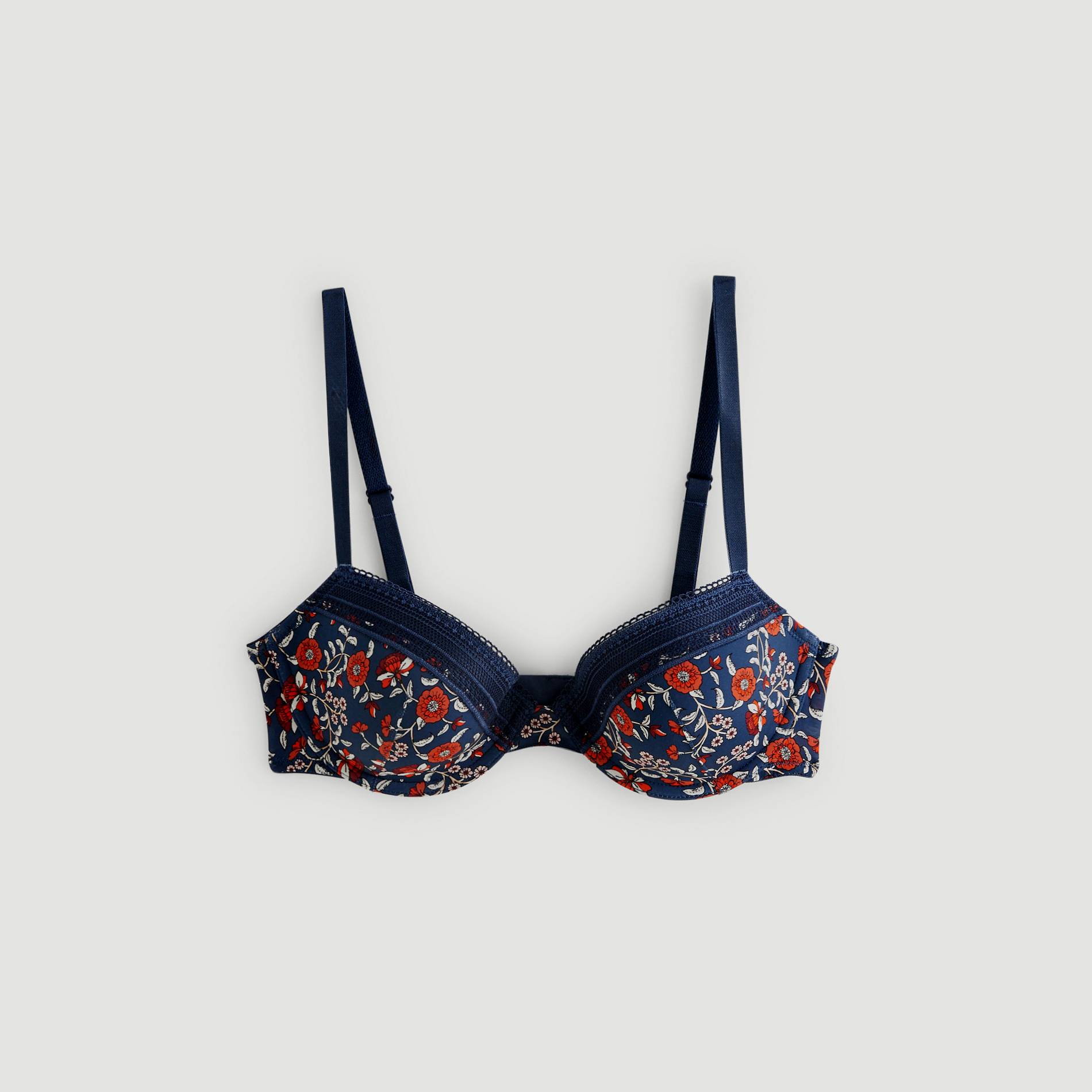 Soutien-gorge corbeille en dentelle avec coques, Indigo, large image number 2.0