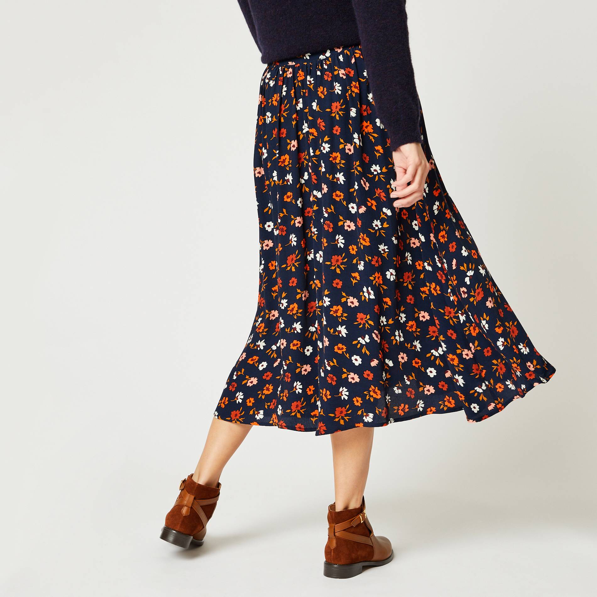 Jupe midi, Bleu marine, large image number 1.0