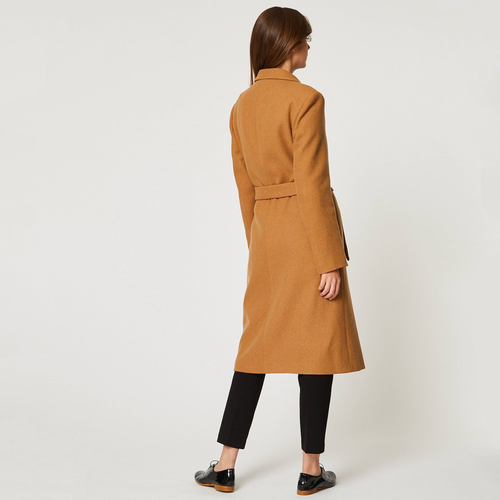 Manteau lainage ceinture, Beige, large image number 1