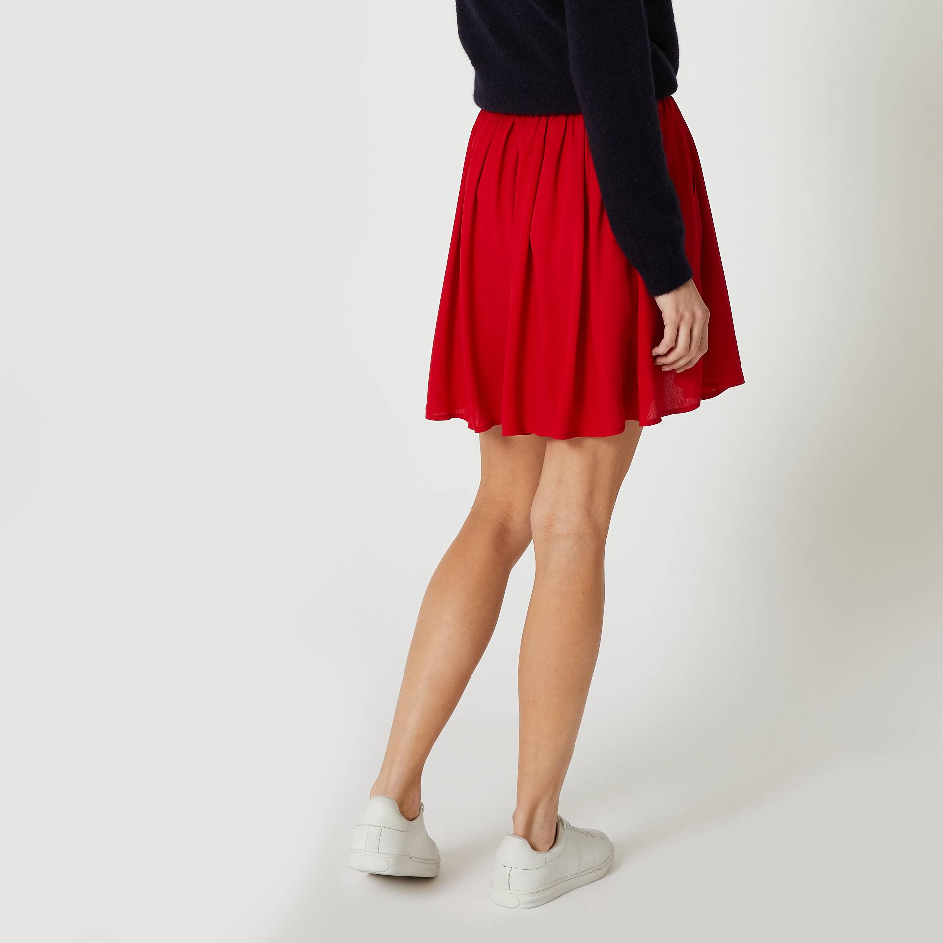 Jupe courte viscose Oekotex, Rouge, large image number 1