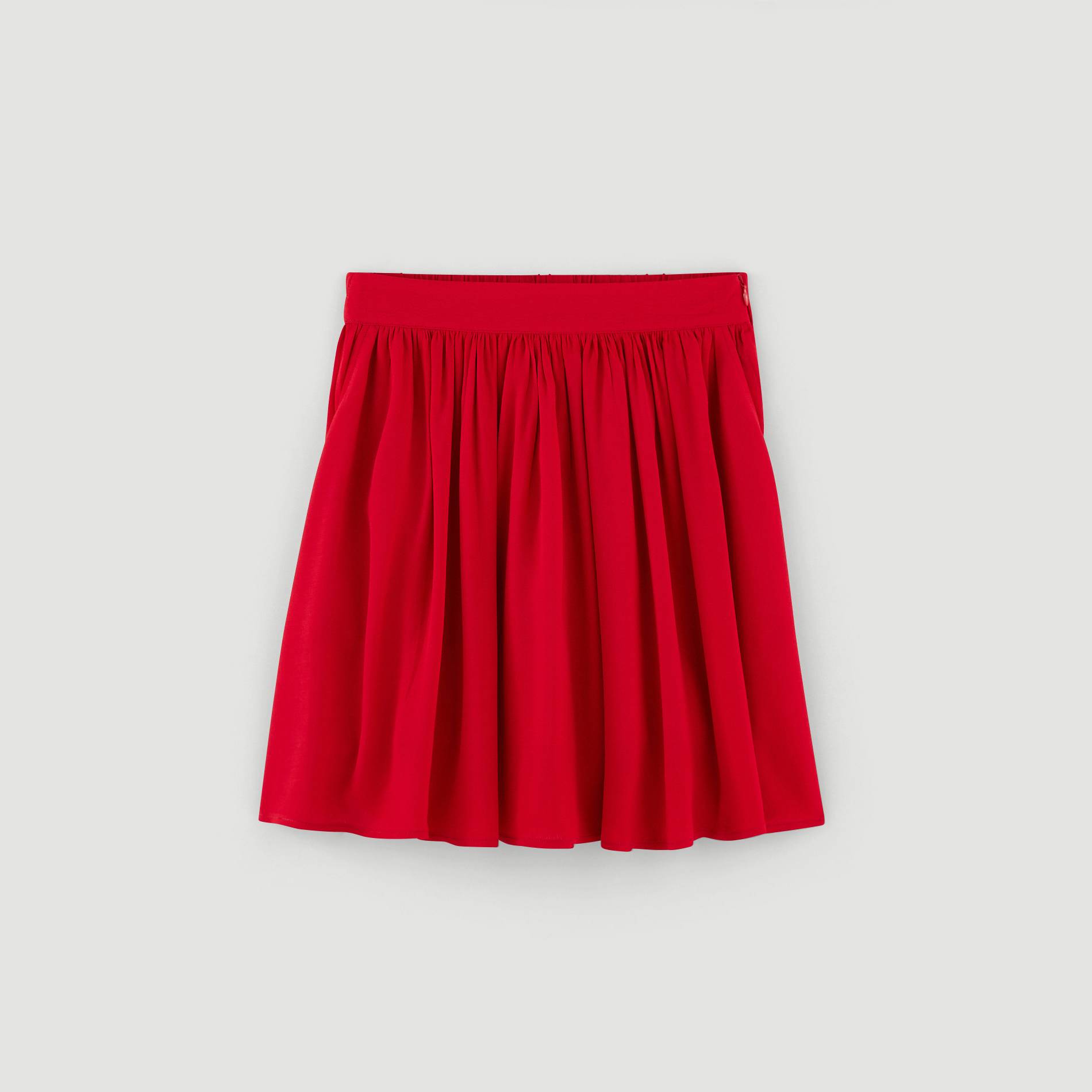 Jupe courte viscose Oekotex, Rouge, large image number 2