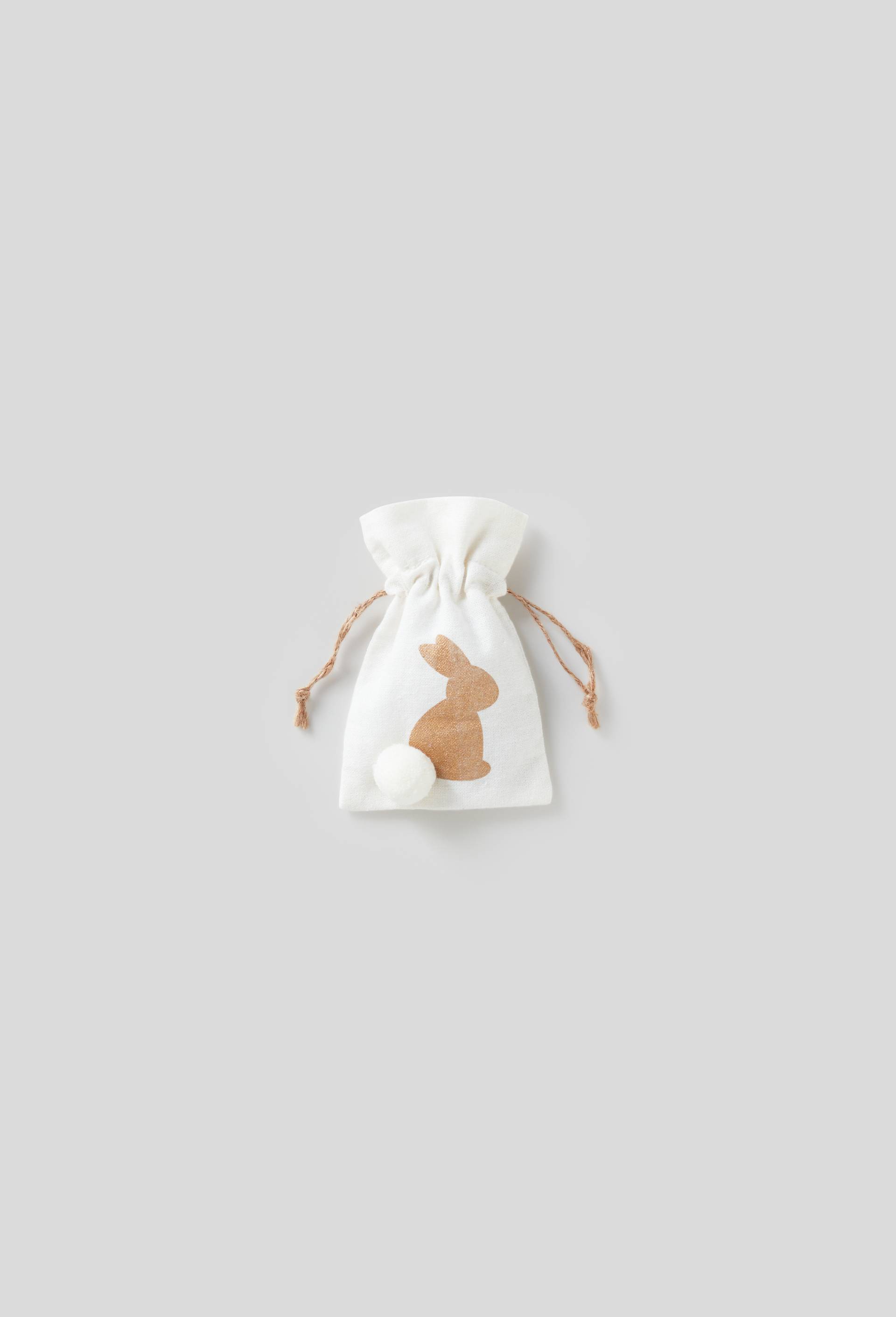 Sachet imprimé lapin, en coton, Or, large image number 0