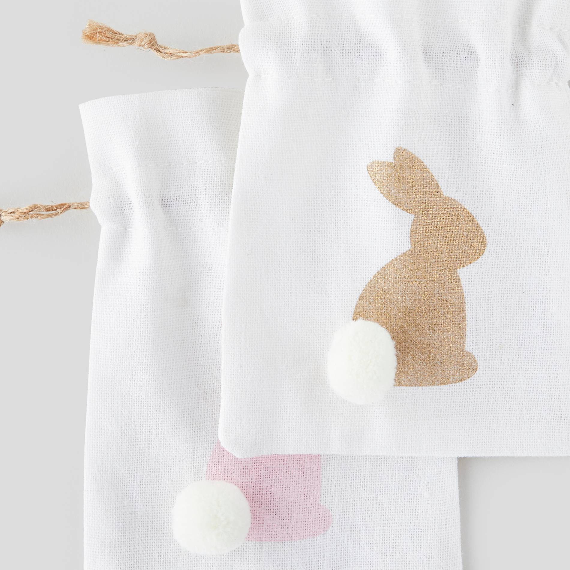 Sachet imprimé lapin, en coton, Or, large image number 1.0