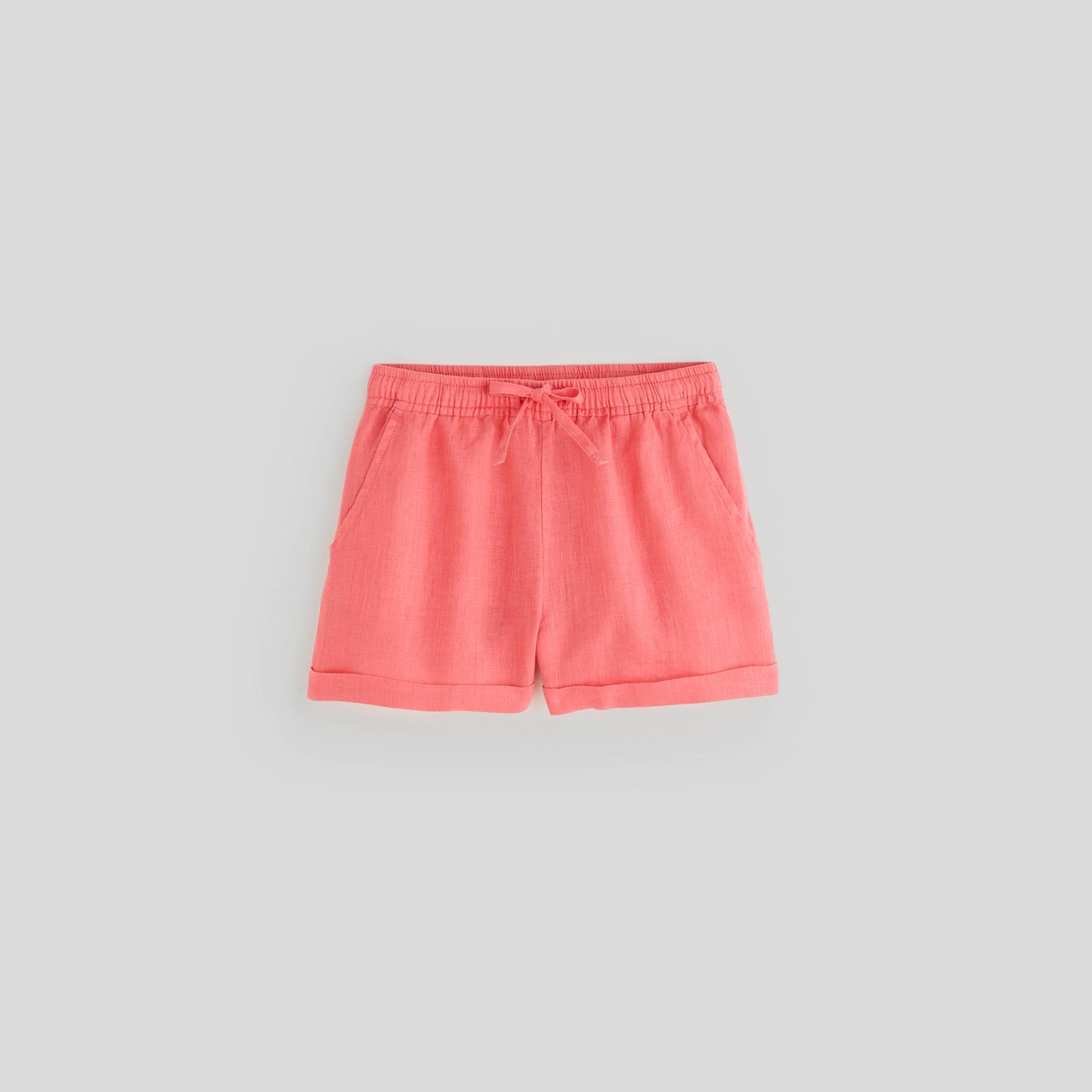 Short en lin, Rose, large image number 0