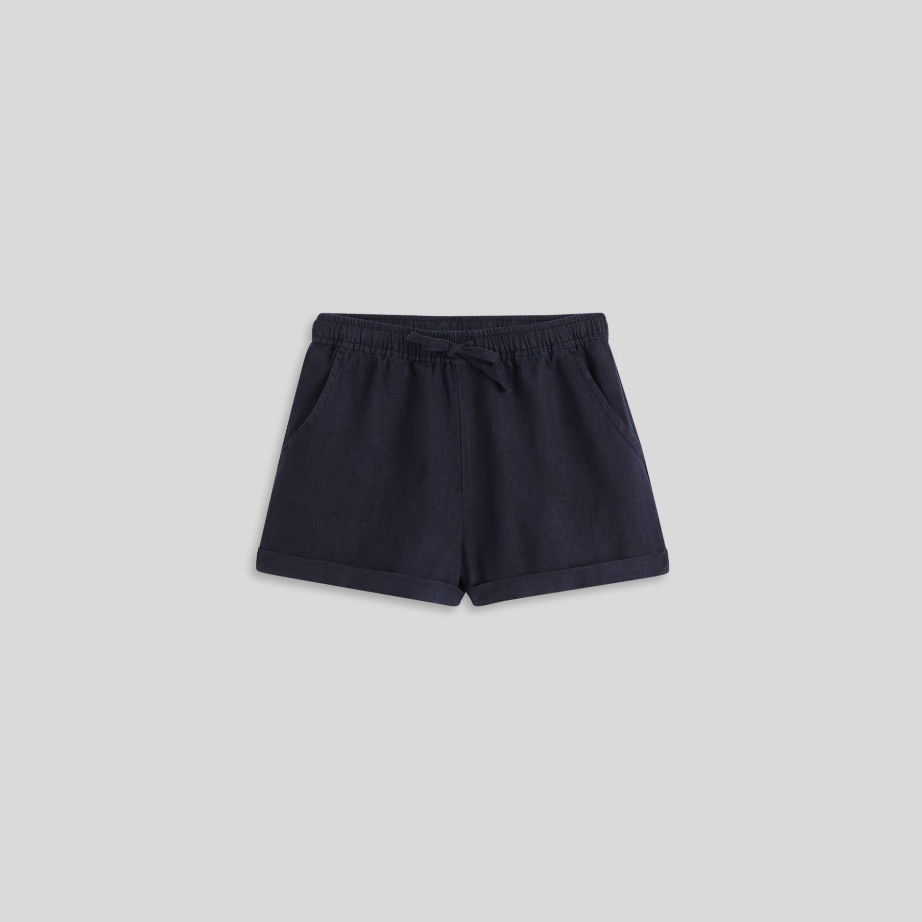 Short en lin, Bleu marine, large image number 0.0