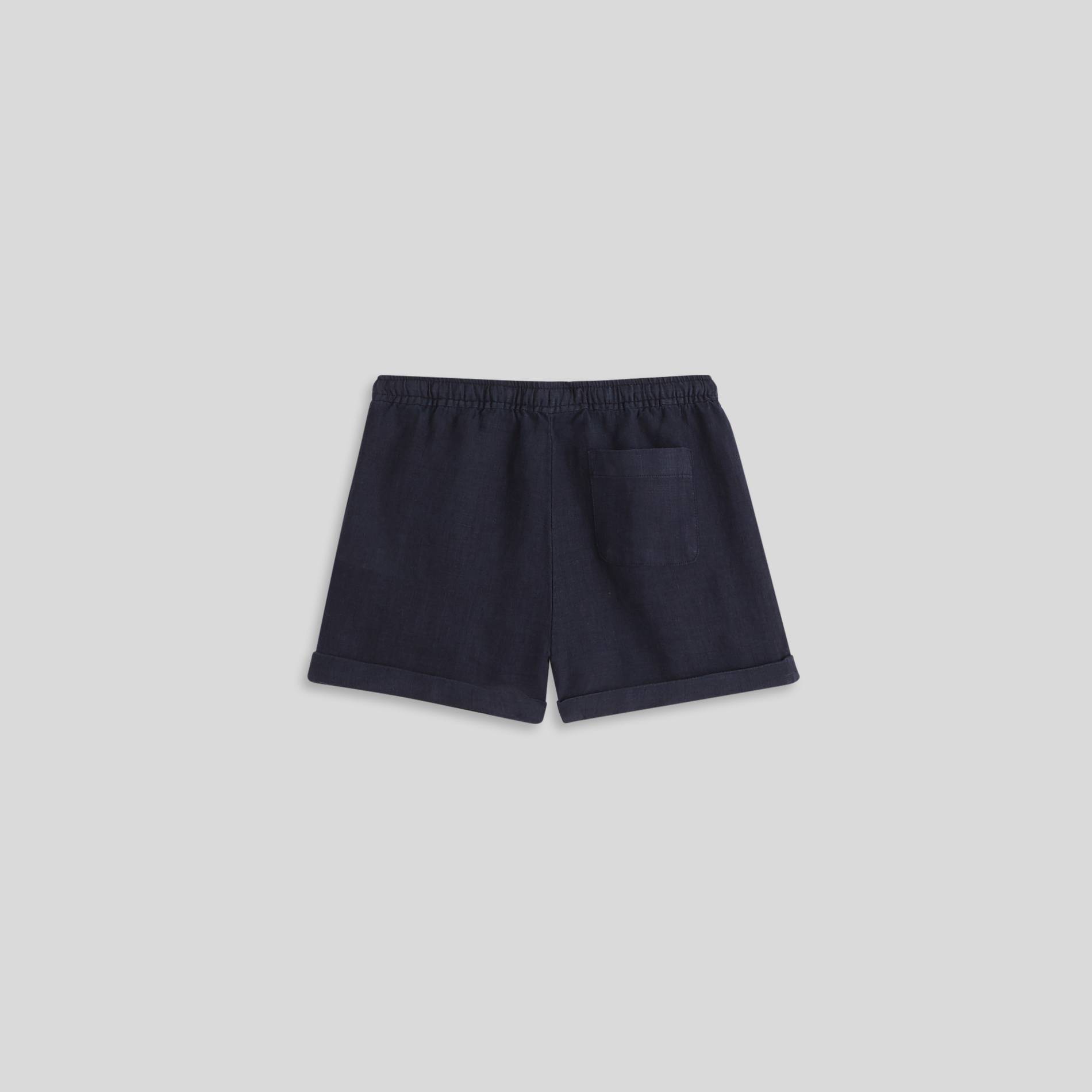 Short en lin, Bleu marine, large image number 1.0