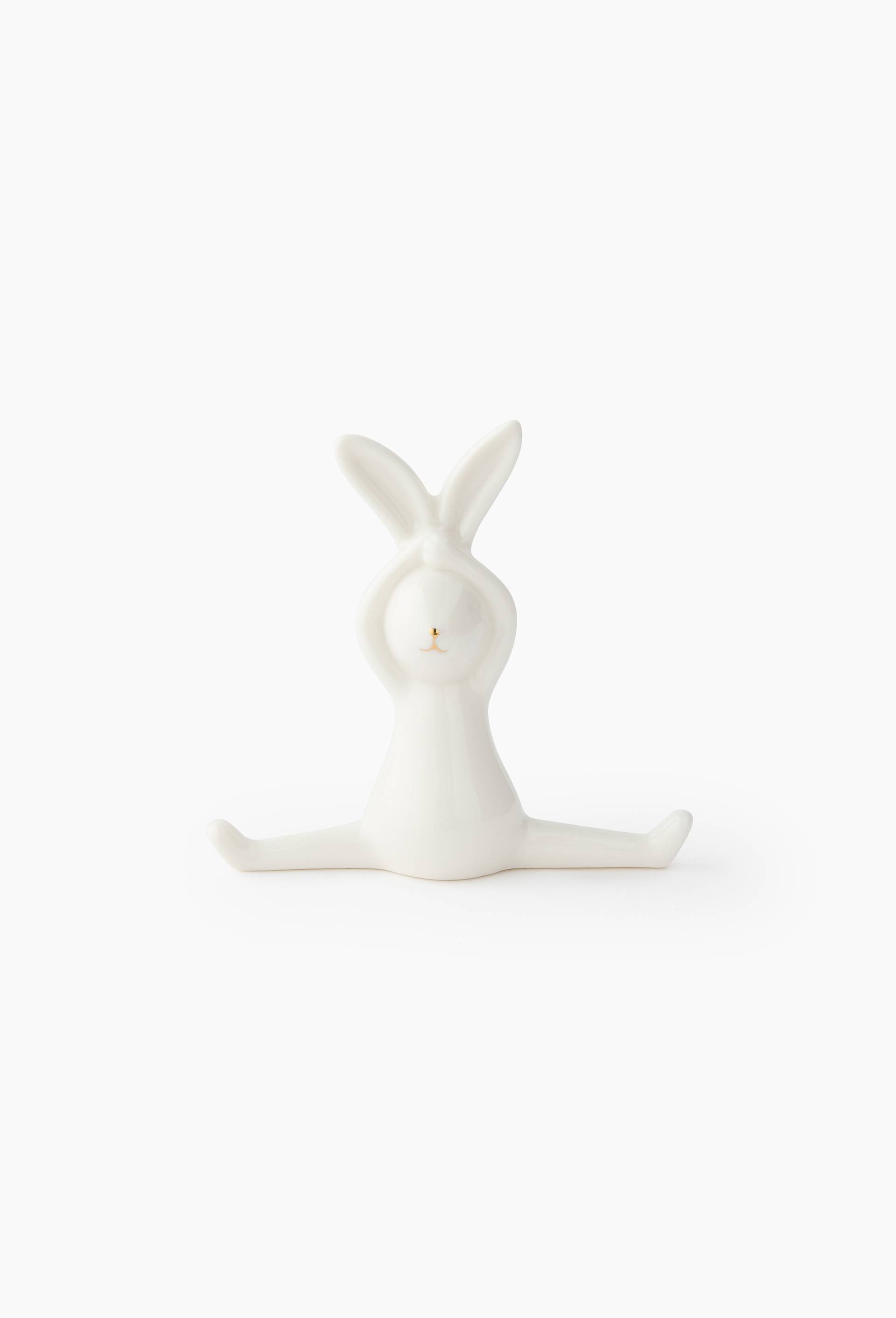 Lapin &agrave; poser, en porcelaine, Blanc, large image number 0.0