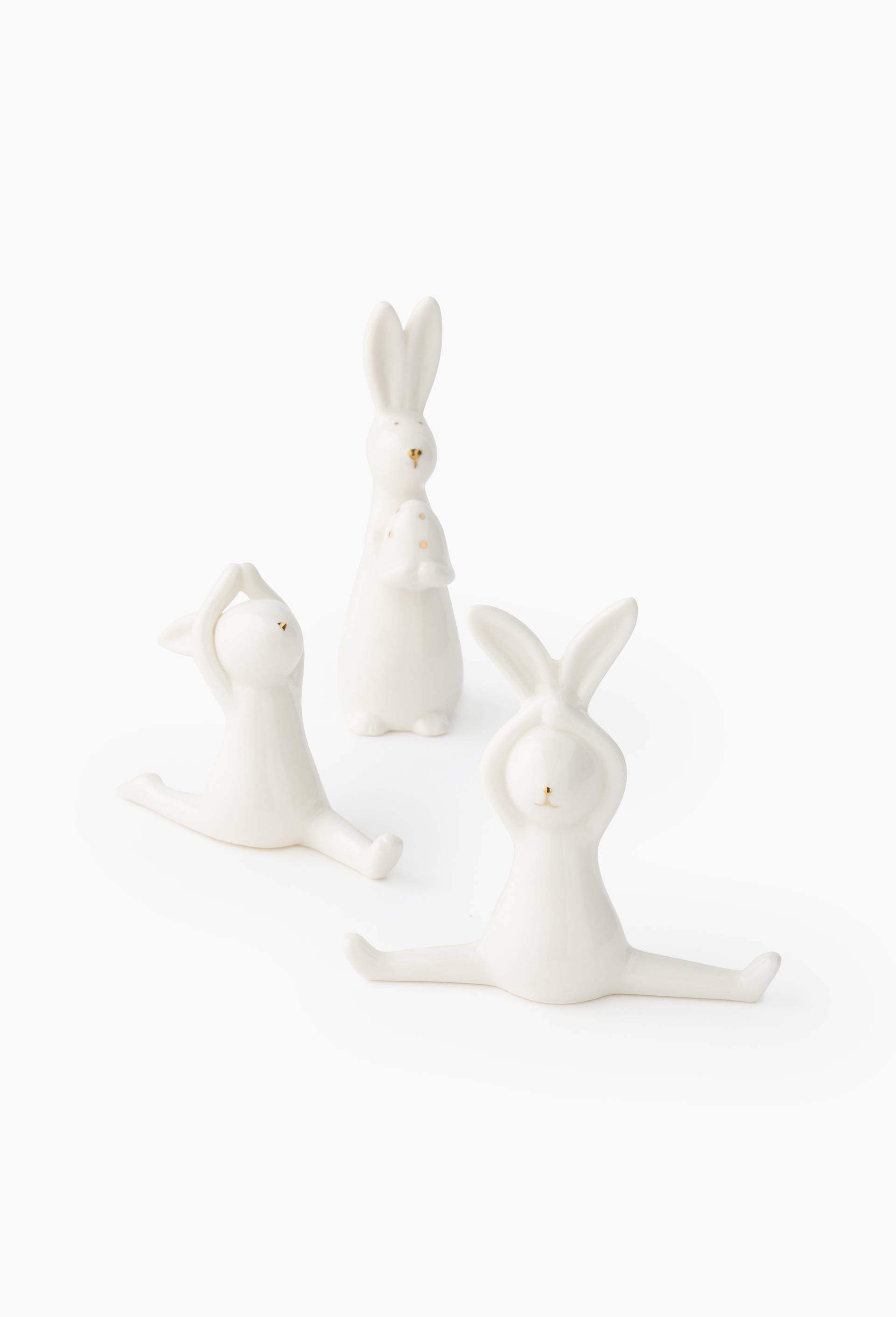 Lapin &agrave; poser, en porcelaine, Blanc, large image number 1