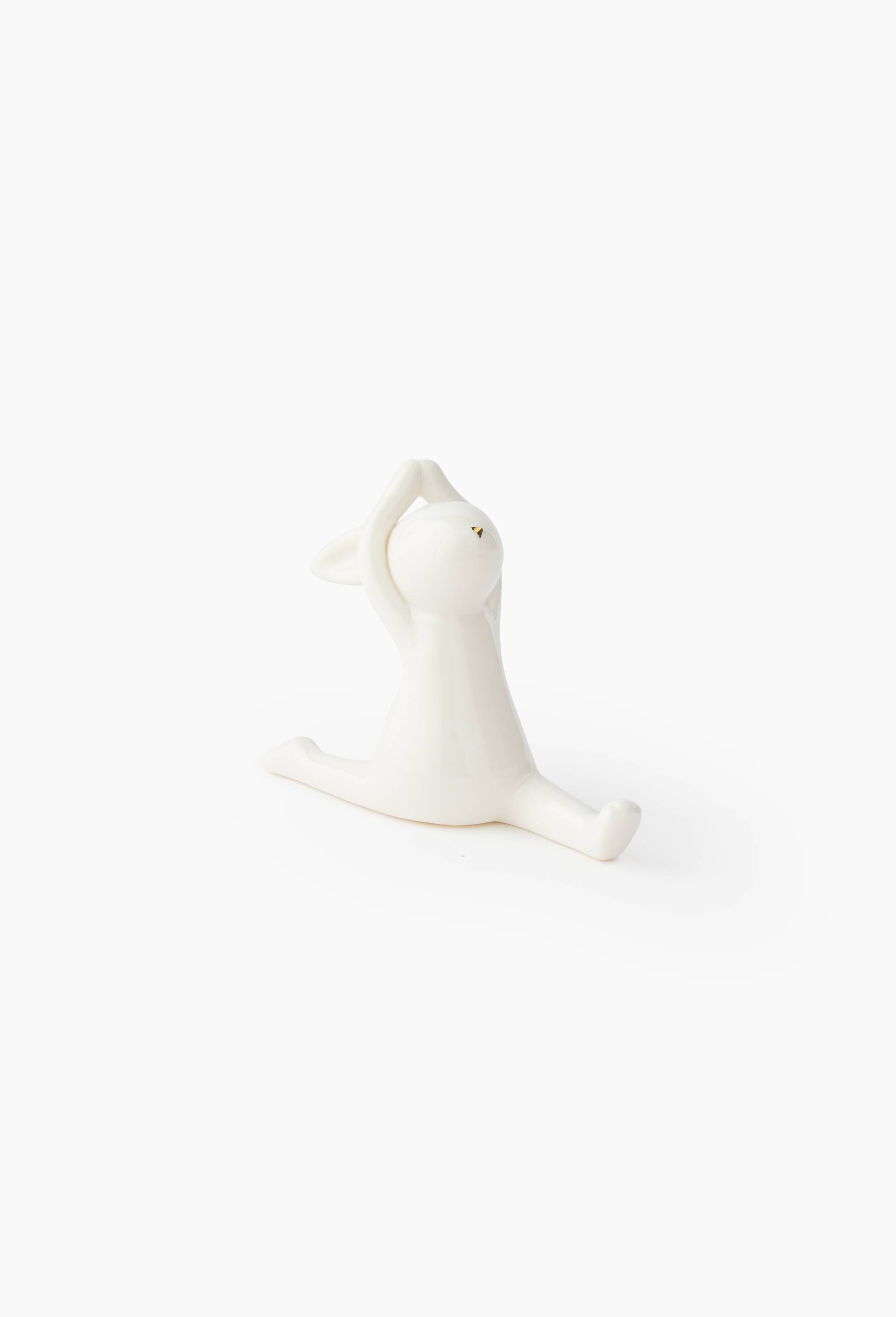 Lapin &agrave; poser, en porcelaine, Blanc, large image number 0