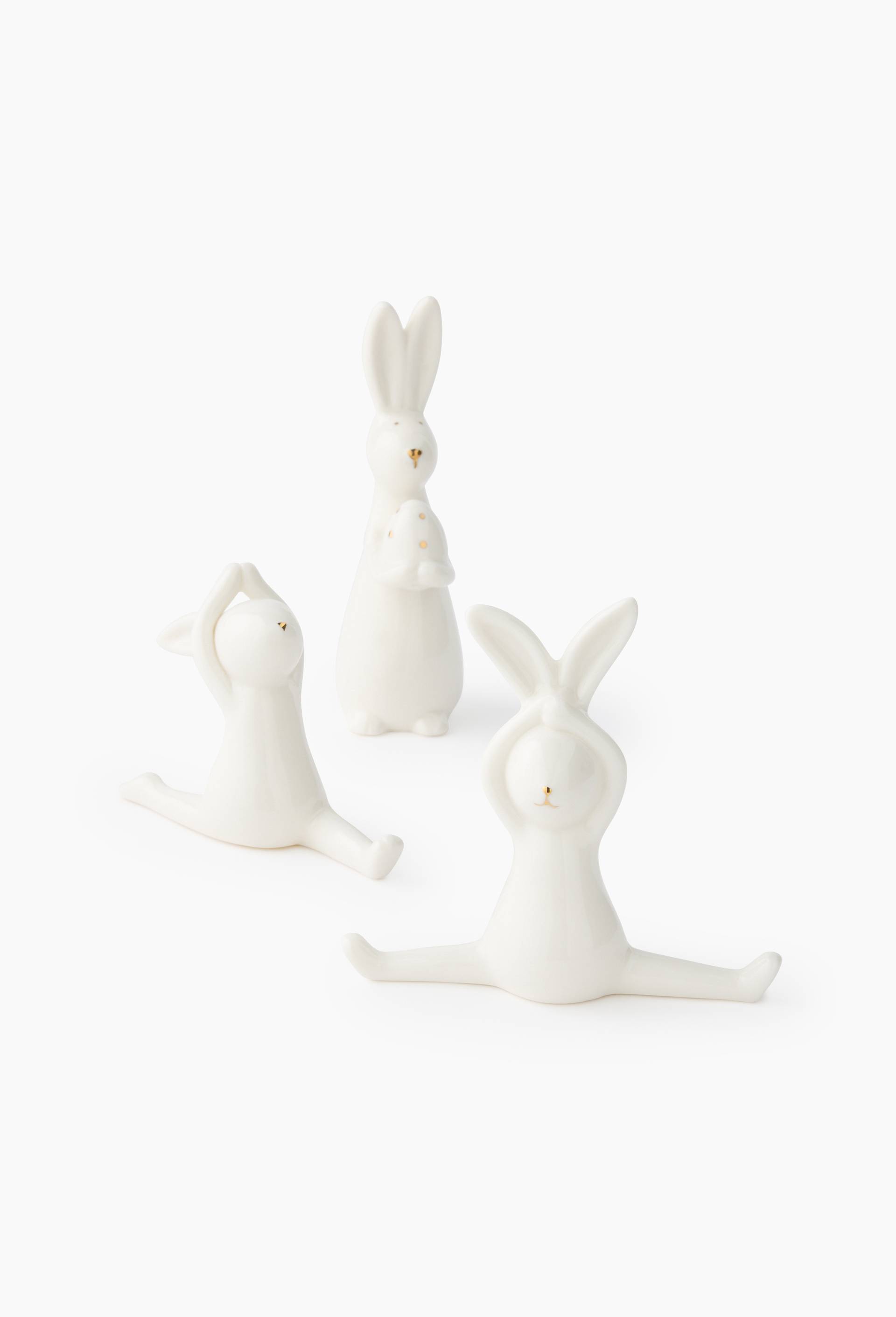 Lapin &agrave; poser, en porcelaine, Blanc, large image number 1