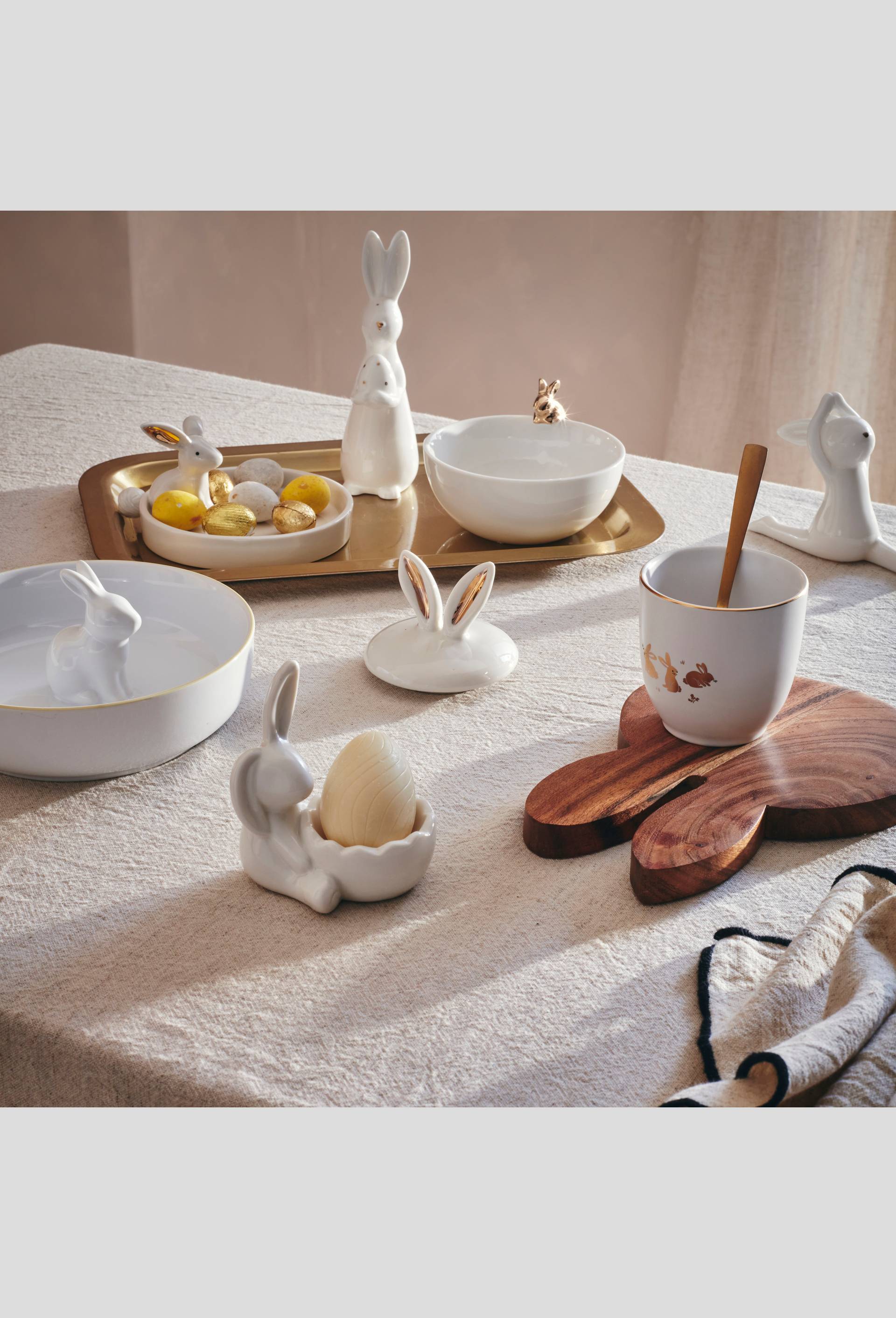Lapin &agrave; poser, en porcelaine, Blanc, large image number 2
