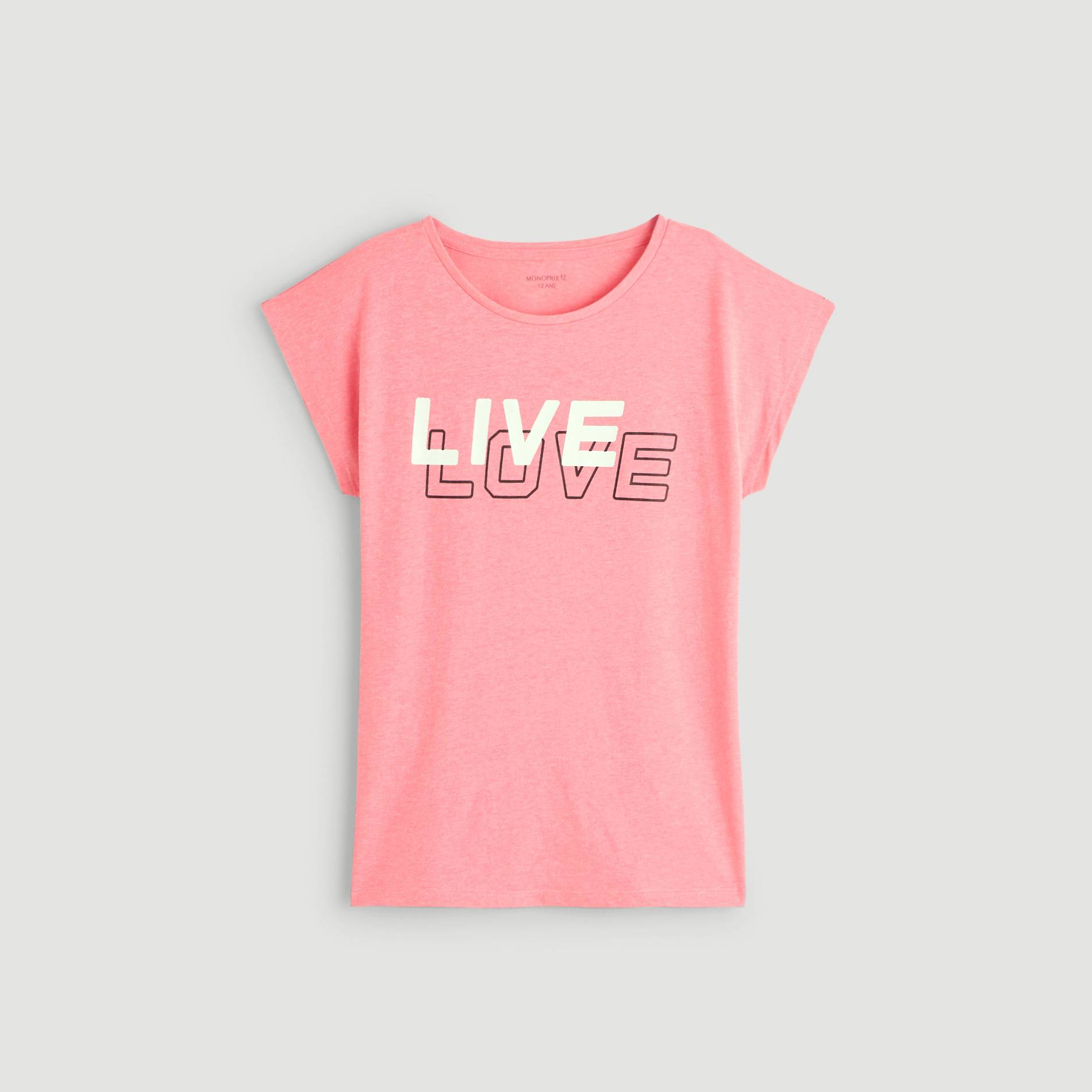 T-shirt manches courtes imprimé - Monoprix Fit, Rose, large image number 1.0
