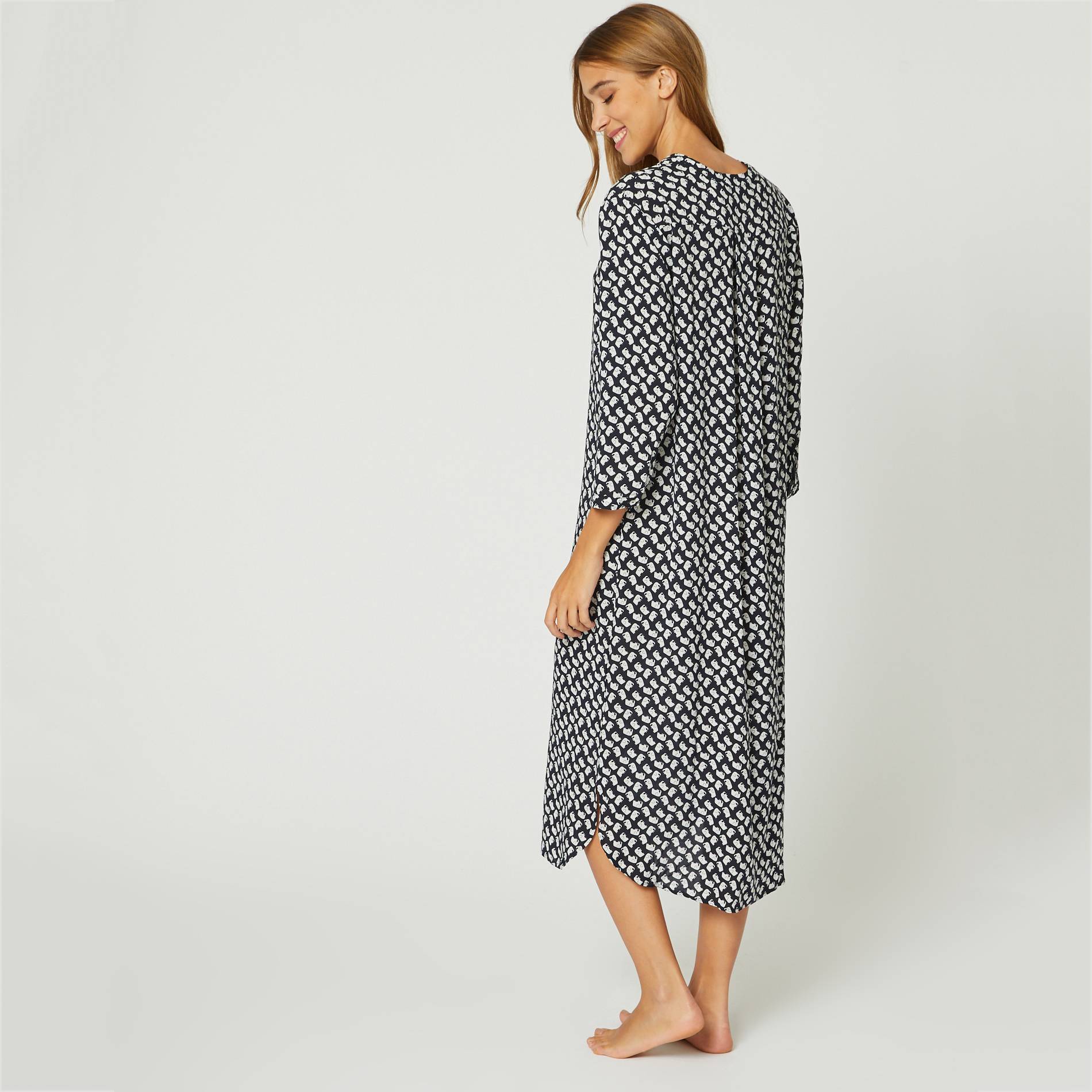 Chemise de nuit imprimee, Bleu marine, large image number 1