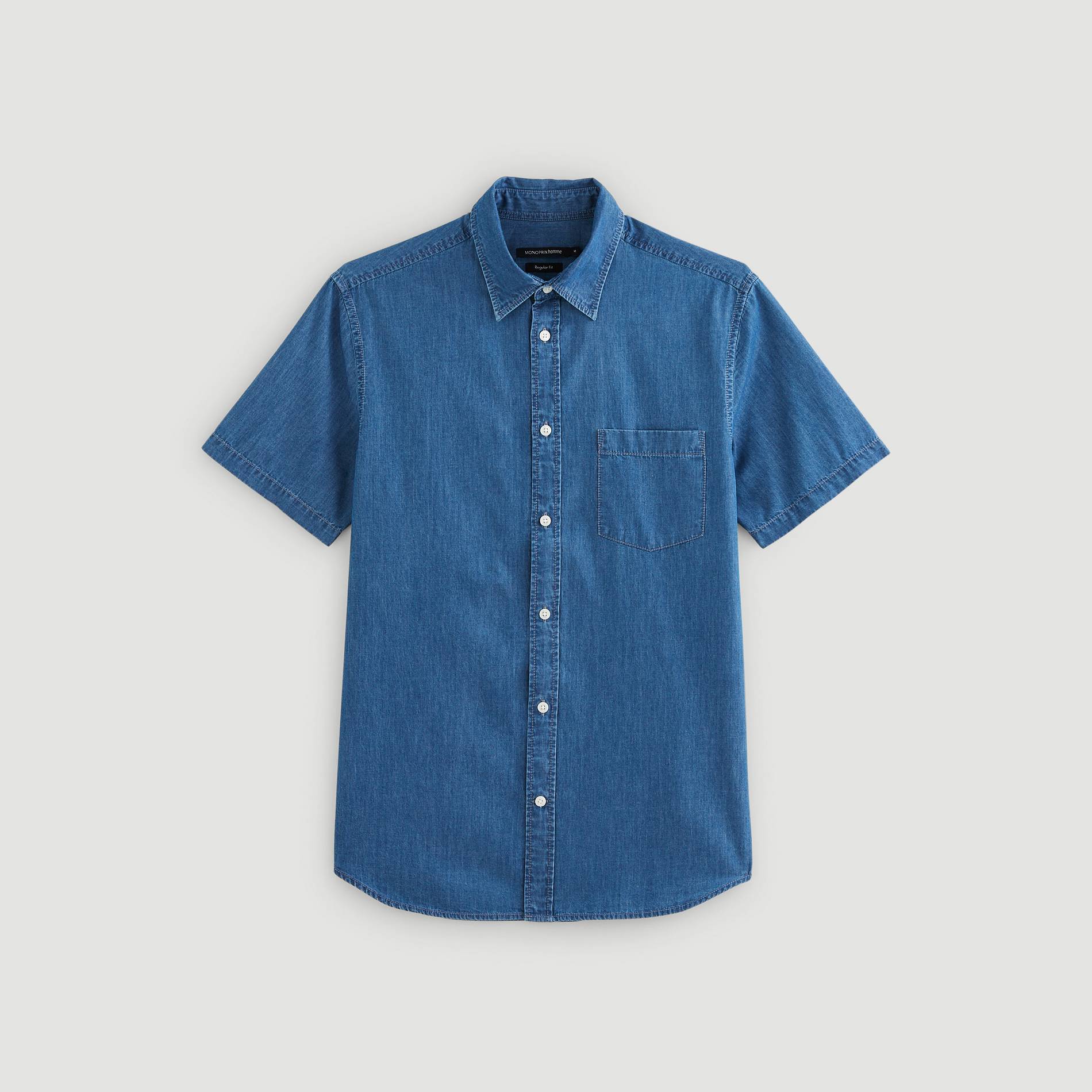 Chemise manches courtes, Bleu, large image number 2