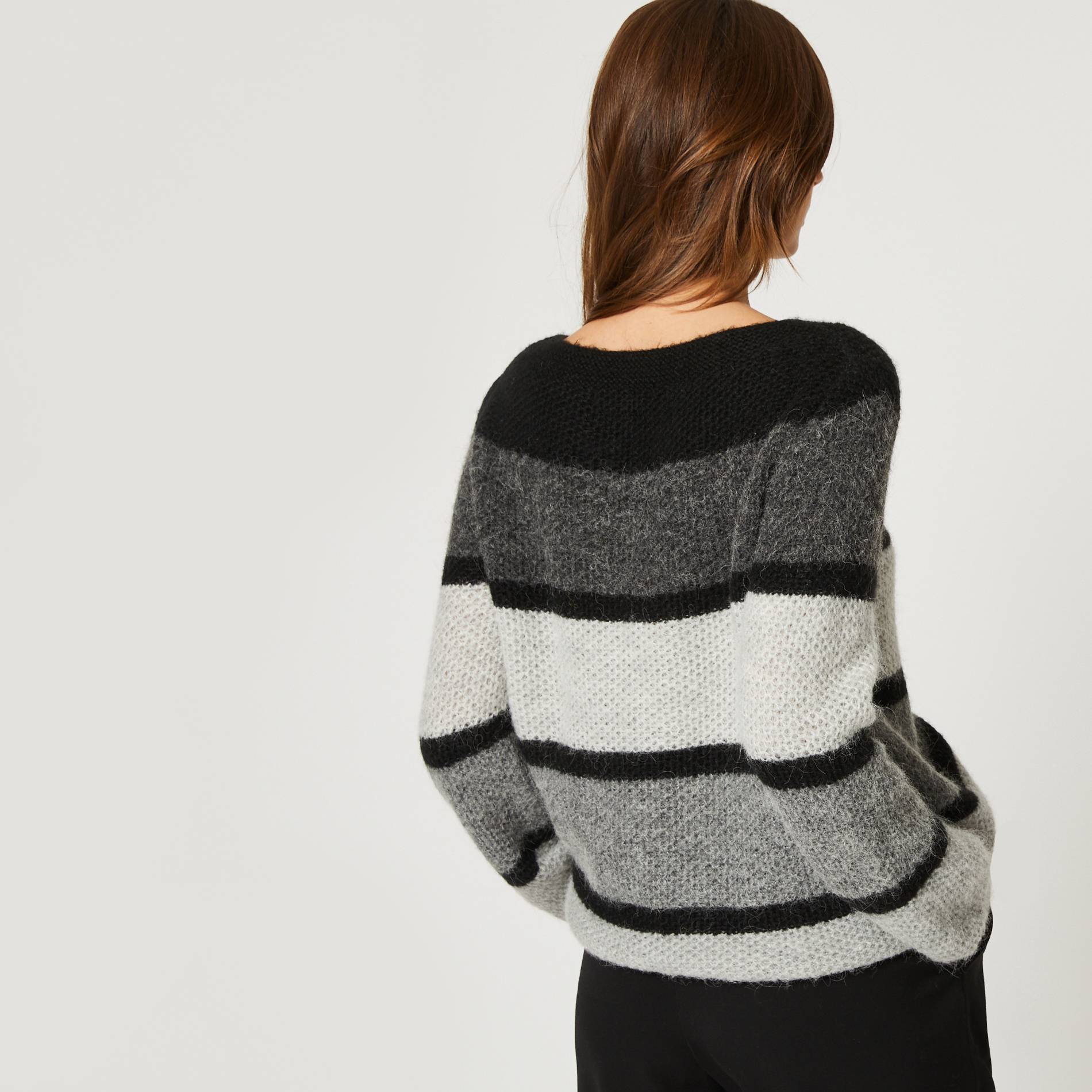 Pull rayé, Gris moyen, large image number 1.0