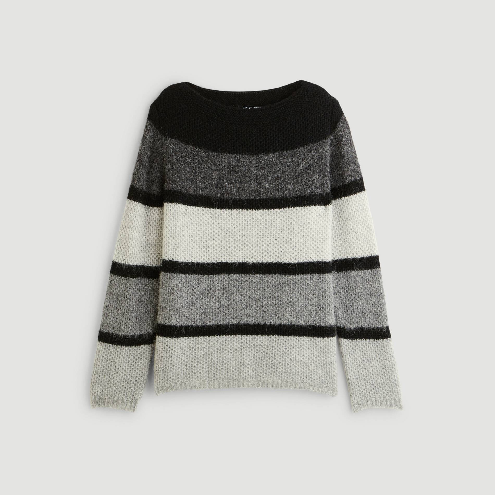 Pull rayé, Gris moyen, large image number 2.0