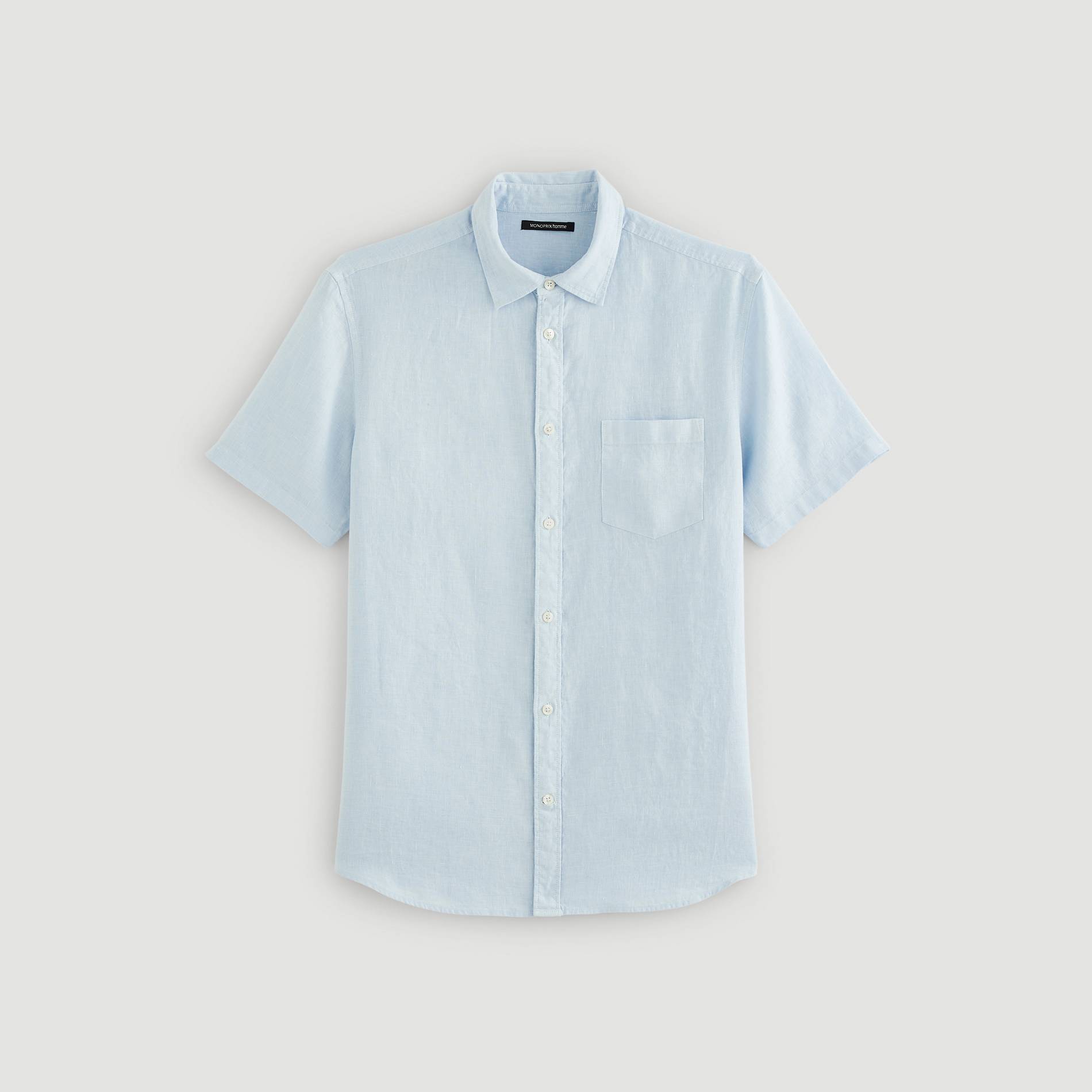 Chemise en lin coupe regular, Bleu pâle, large image number 2.0