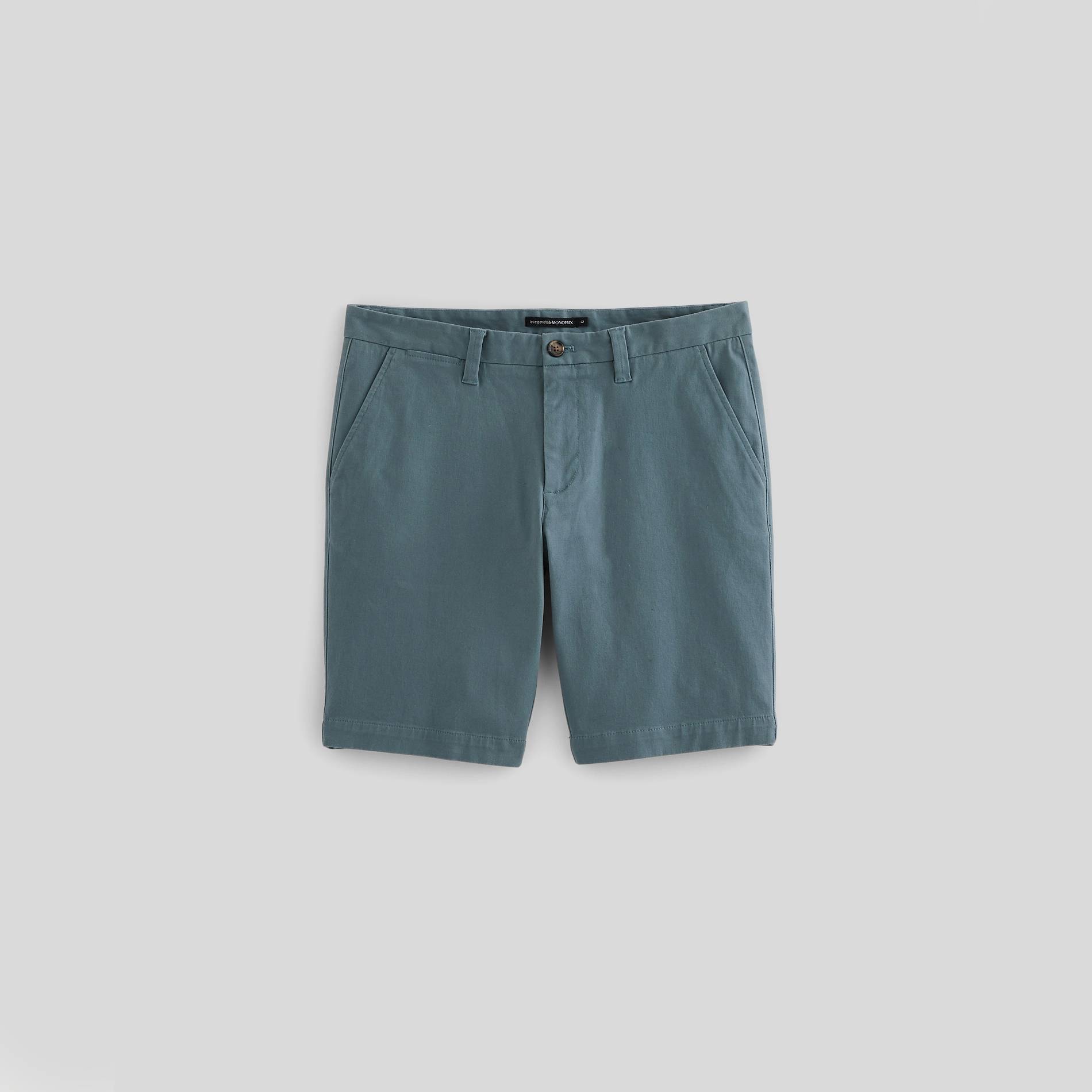 Bermuda coupe straight contenant du coton BIO, Vert foncé, large image number 0
