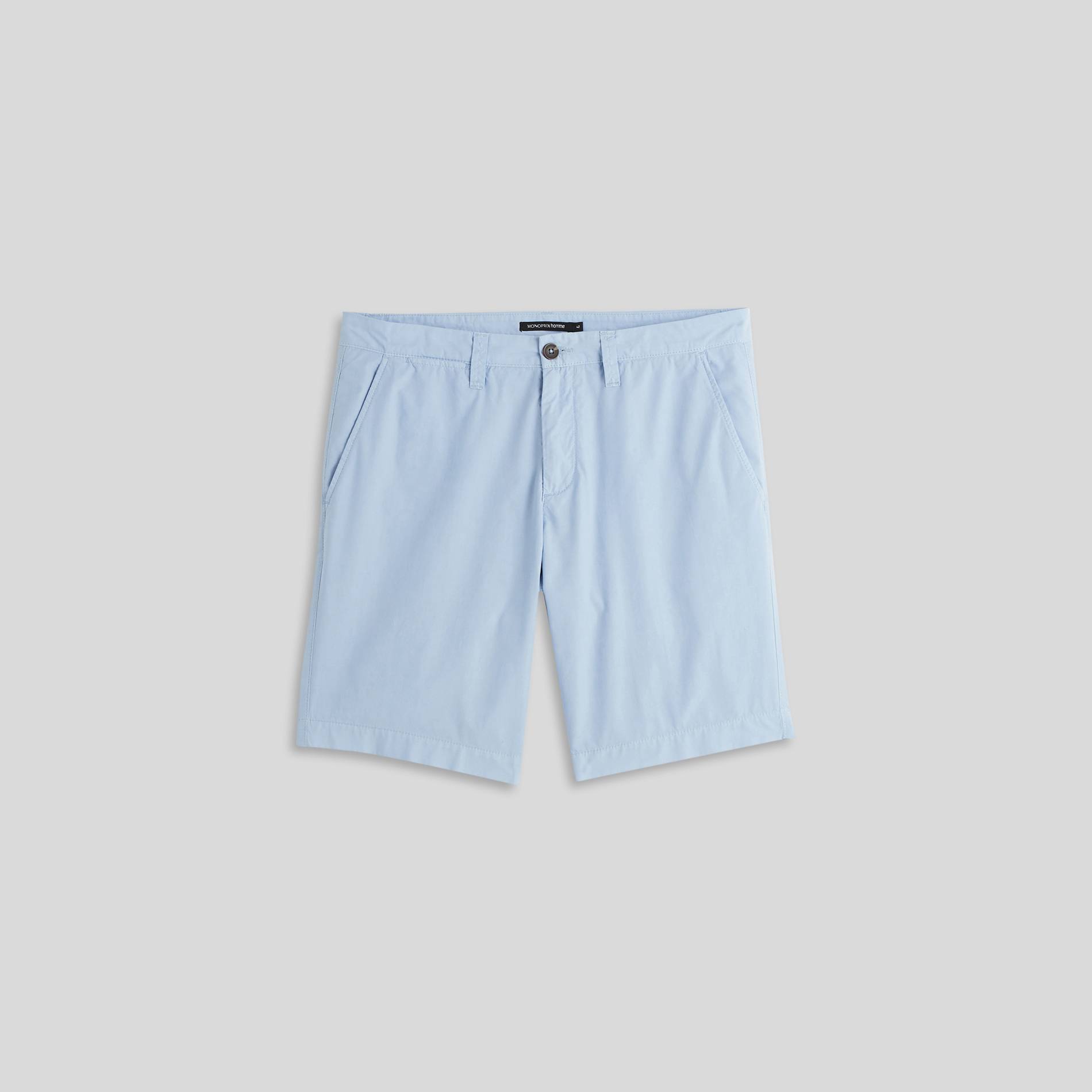 Bermuda coupe straight en coton BIO, Bleu pâle, large image number 0