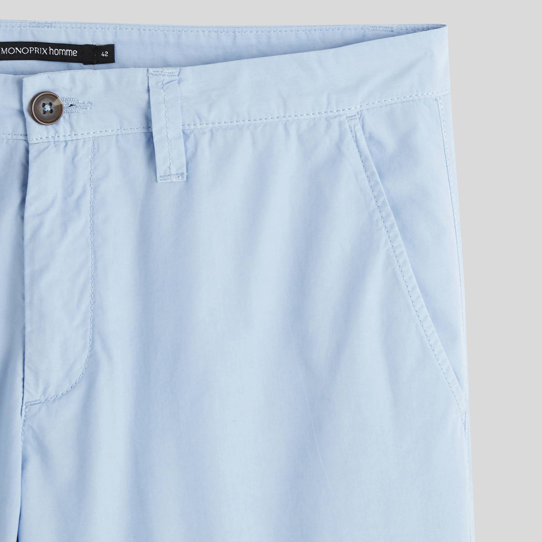 Bermuda coupe straight en coton BIO, Bleu pâle, large image number 2.0
