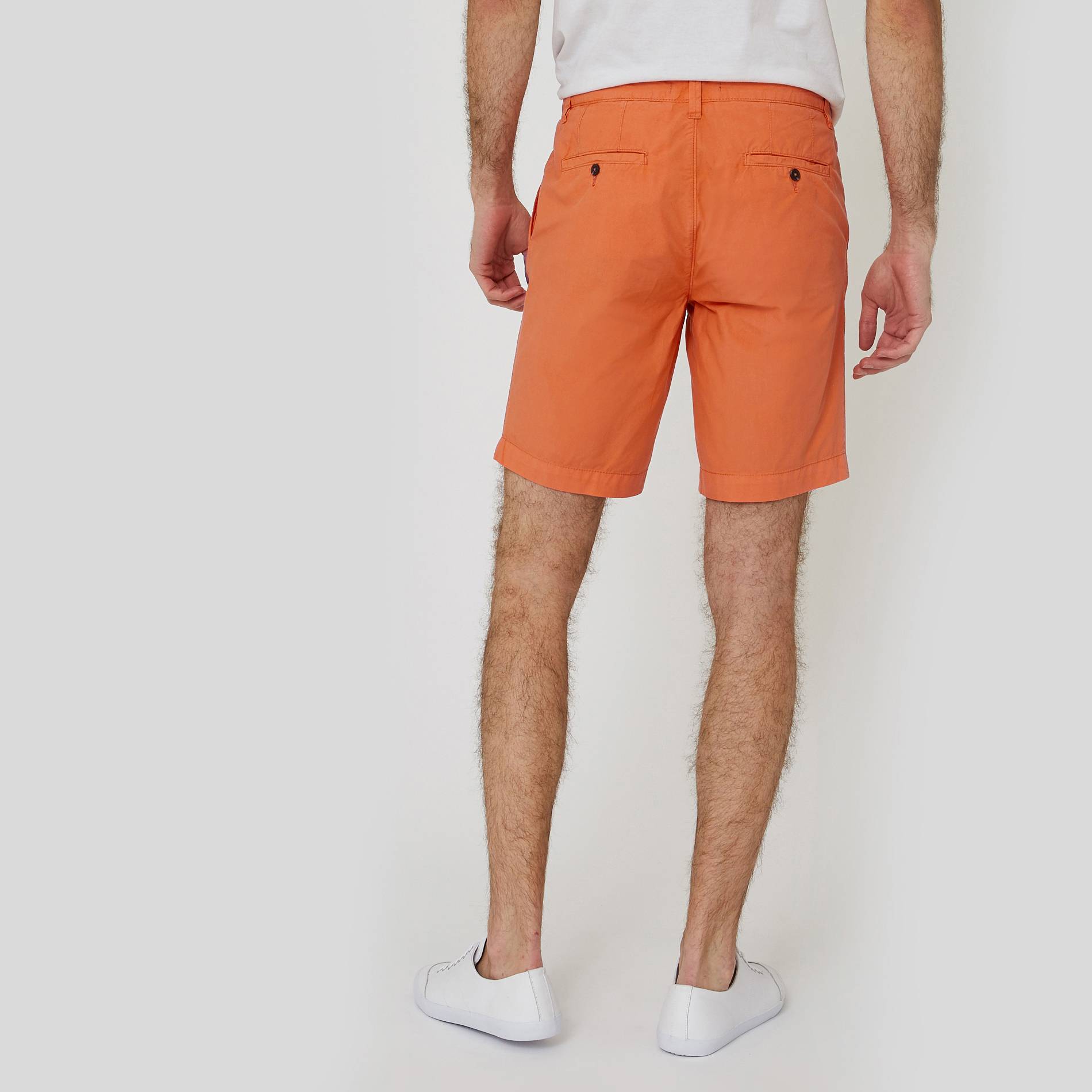 Bermuda coupe straight en coton BIO, Orange, large image number 1