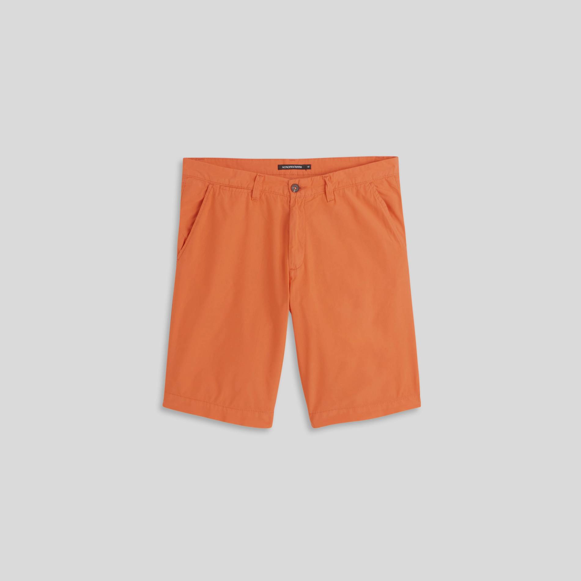 Bermuda coupe straight en coton BIO, Orange, large image number 2.0
