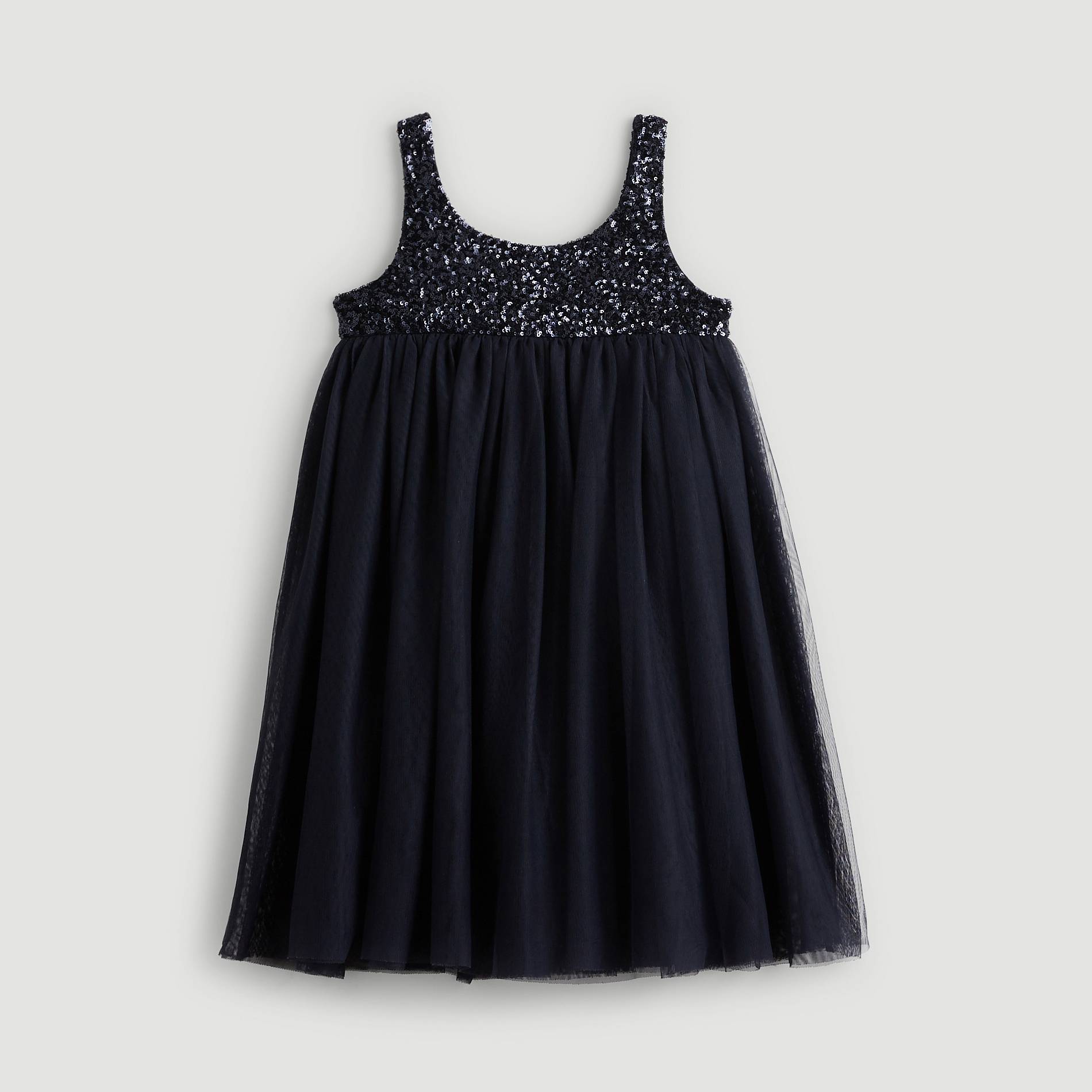 Robe en tulle brillante, Bleu marine, large image number 0