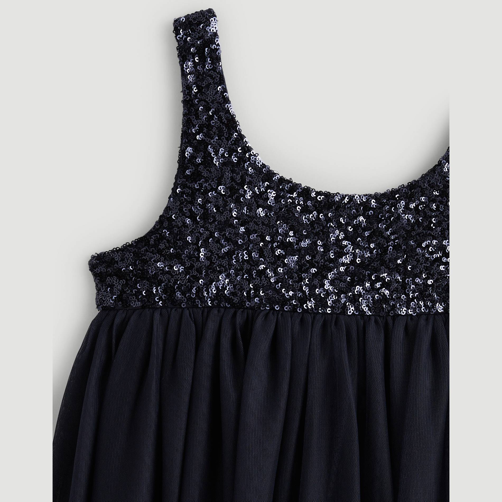 Robe en tulle brillante, Bleu marine, large image number 2