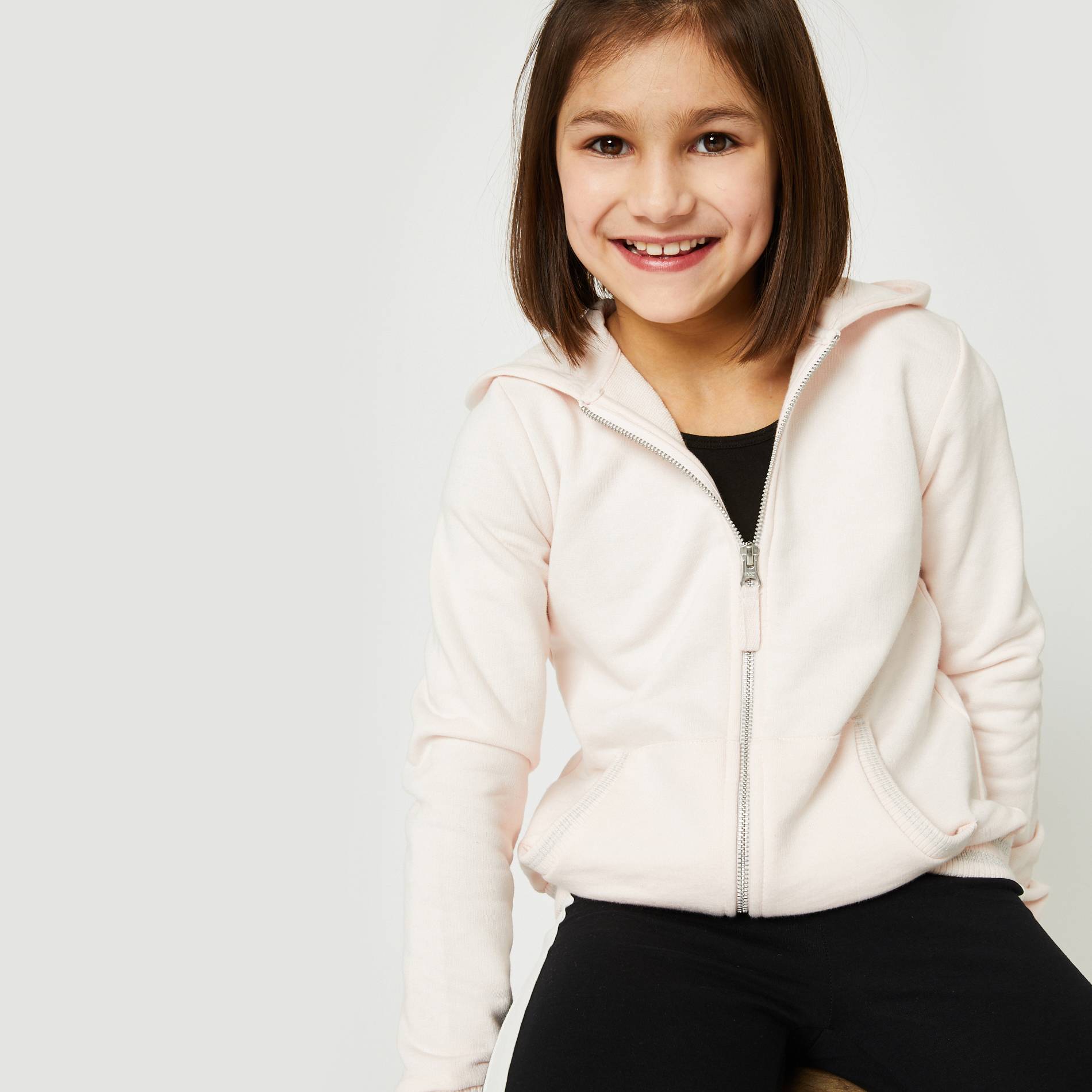 Sweat zippé en coton BIO, Fuchsia, large image number 0