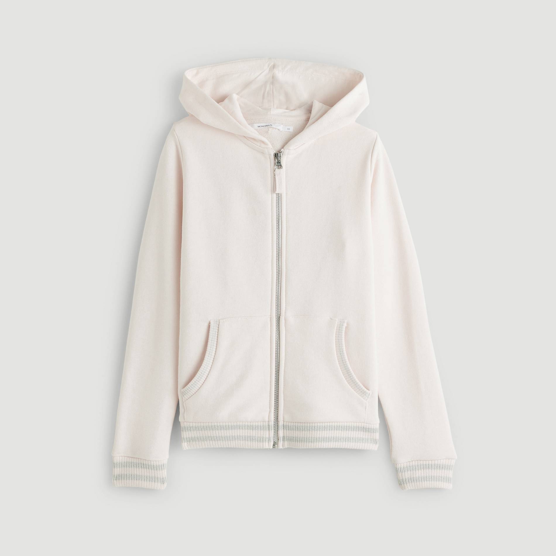 Sweat zippé en coton BIO, Fuchsia, large image number 1.0