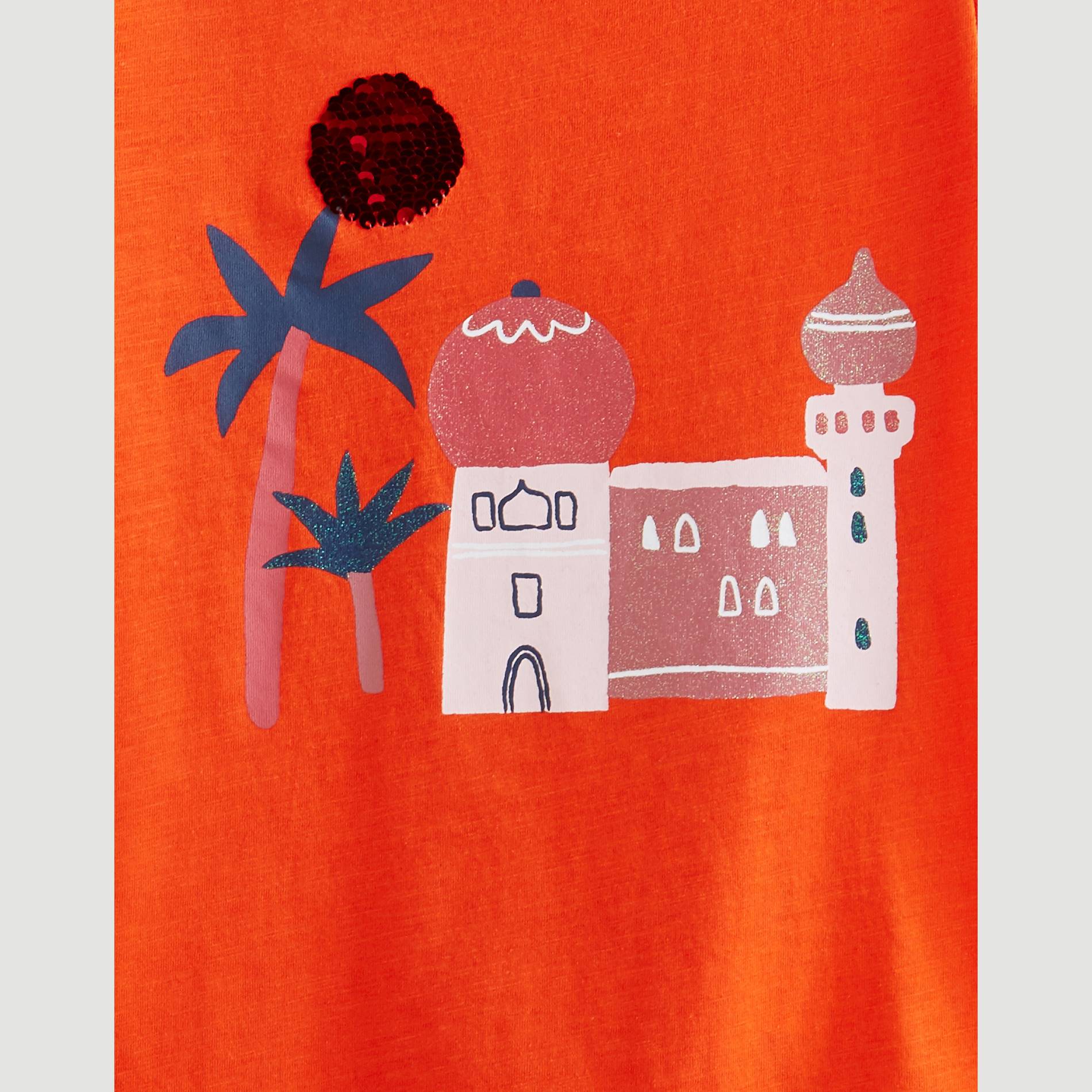 T-shirt manches courtes en coton BIO, Orange, large image number 2