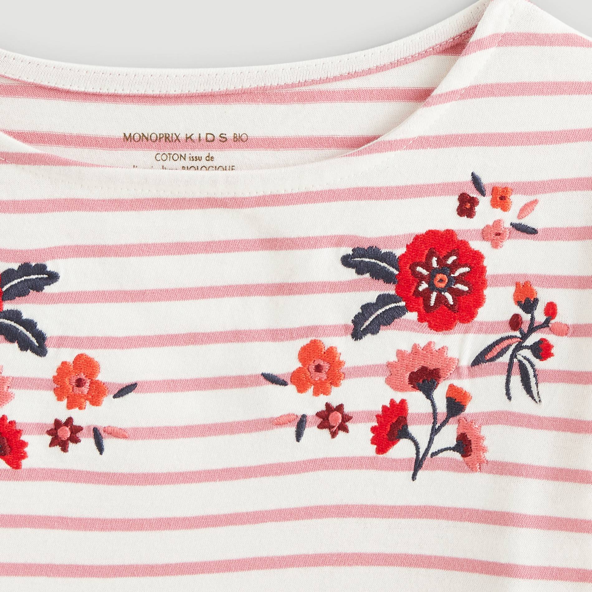 T-shirt manches longues en coton BIO, Ecru, large image number 2