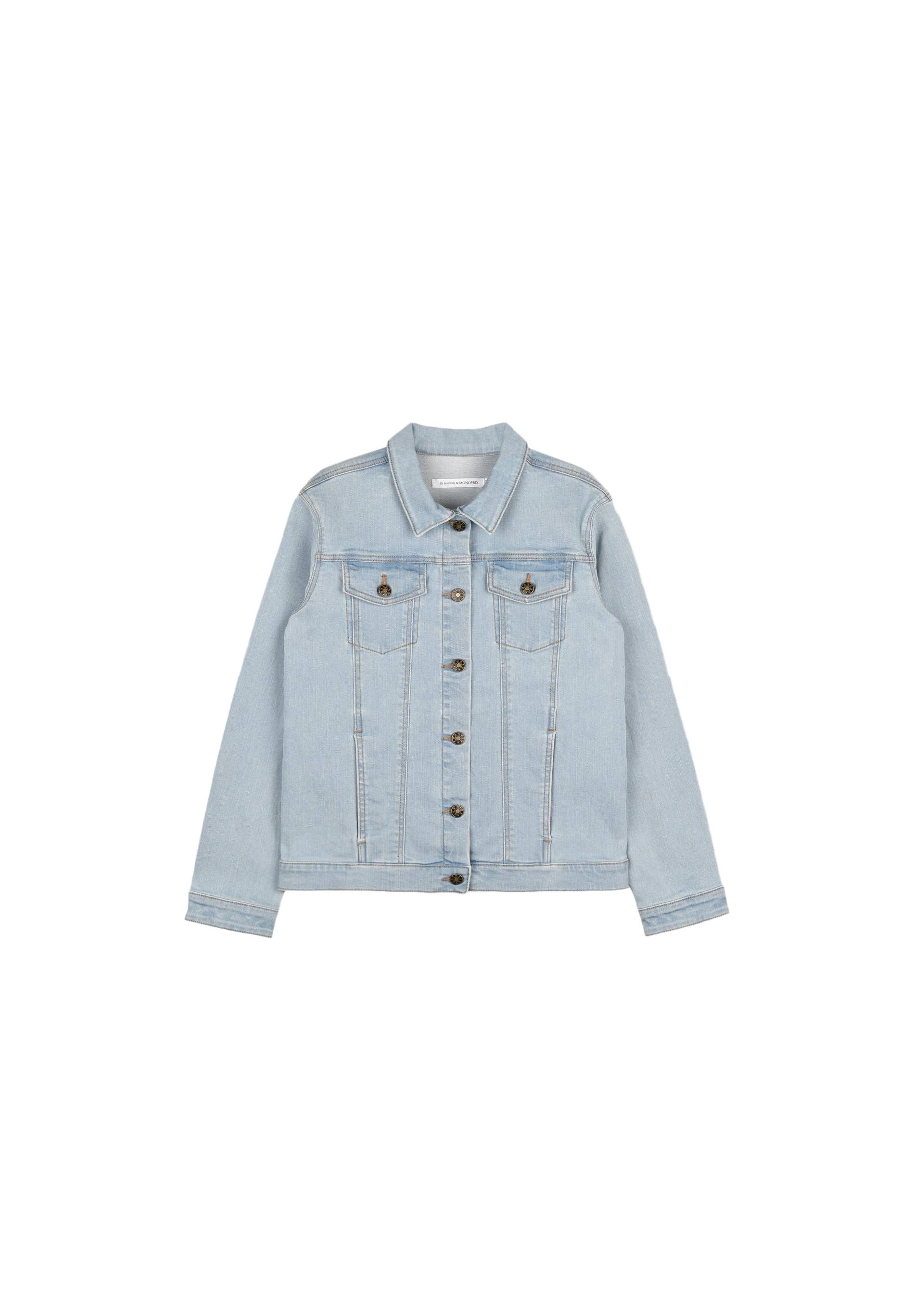 Veste en jean contenant du coton BIO, certifi&eacute; OEKO-TEX, Bleu clair, large image number 3