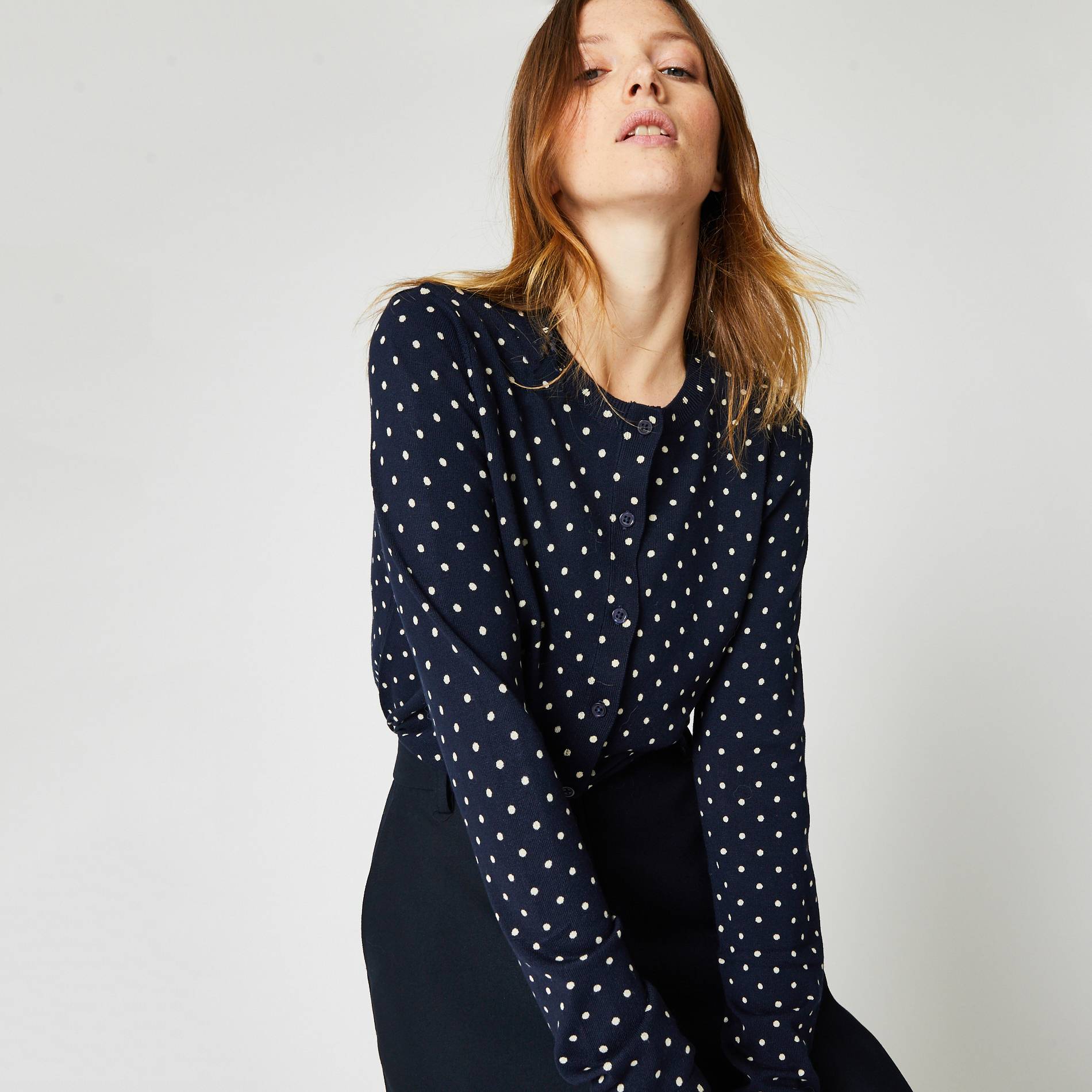 Cardigan manches longues, Bleu marine, large image number 0