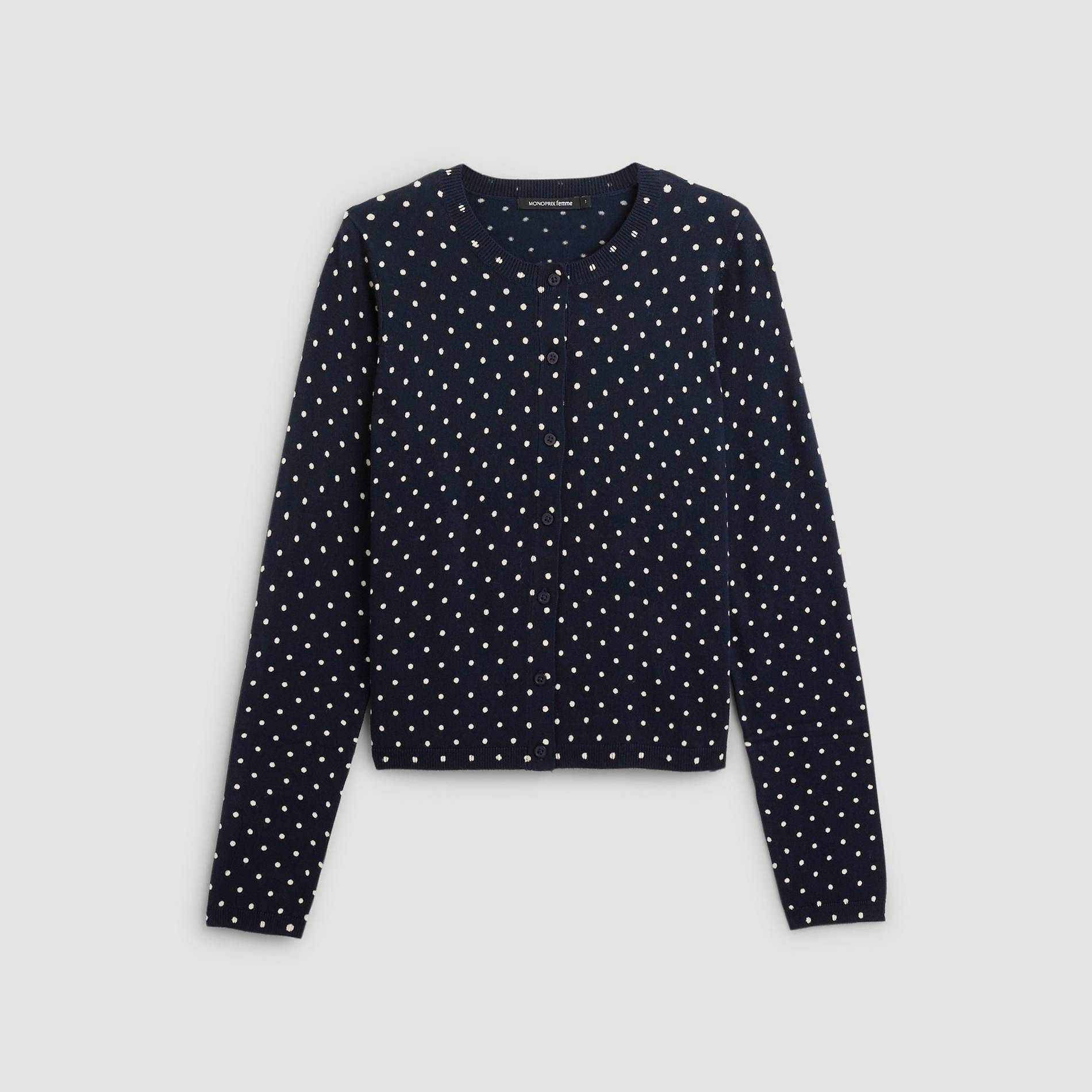 Cardigan manches longues, Bleu marine, large image number 2.0