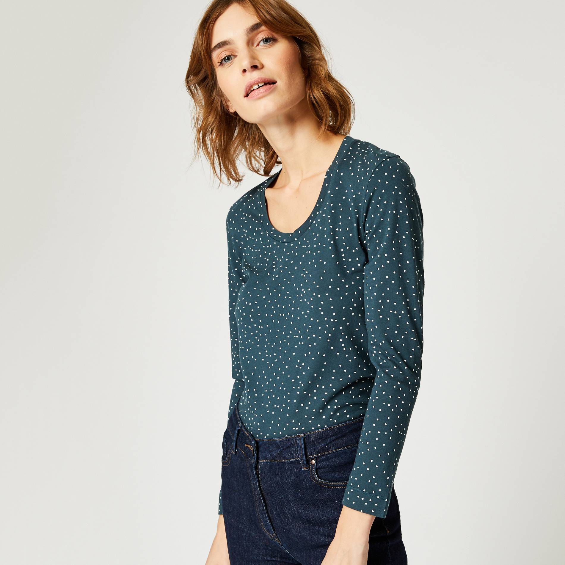 T-shirt manches longues en coton BIO, Bleu marine, large image number 0.0