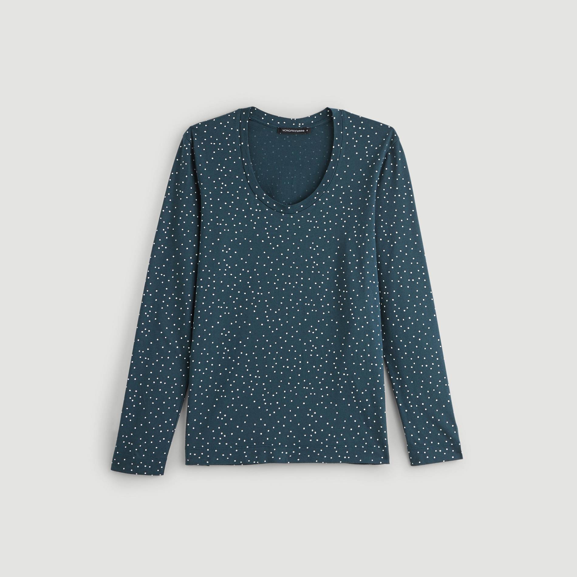 T-shirt manches longues en coton BIO, Bleu marine, large image number 2.0