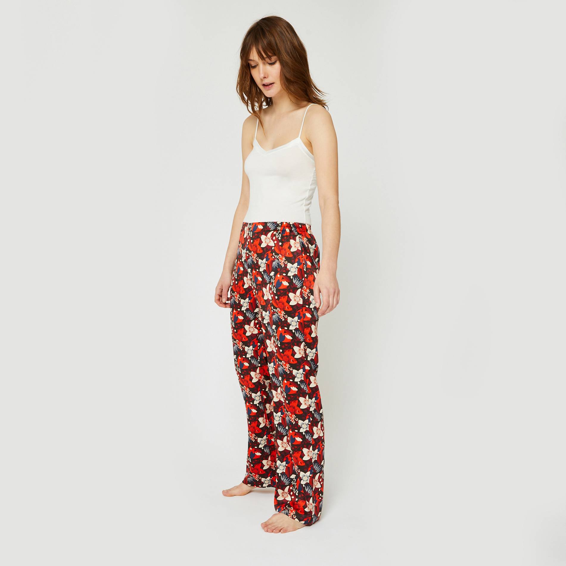 Pantalon imprimé, Noir, large image number 0
