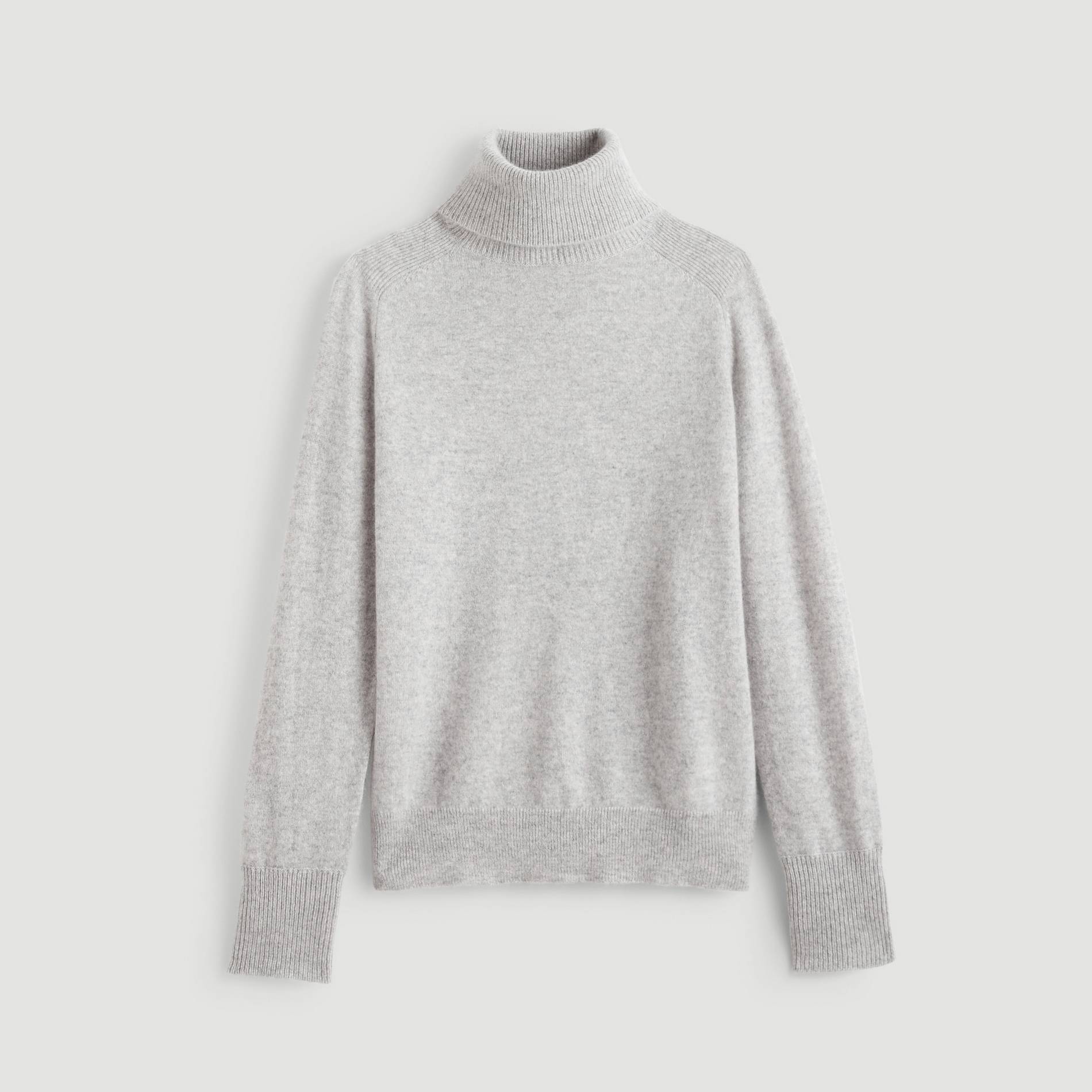 Pull col roule en 100% cachemire, Gris moyen, large image number 2