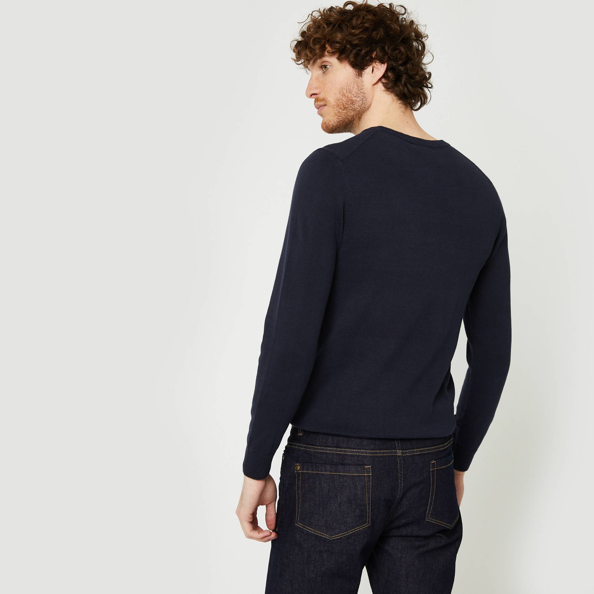 Pull en coton BI0, Bleu marine, large image number 1