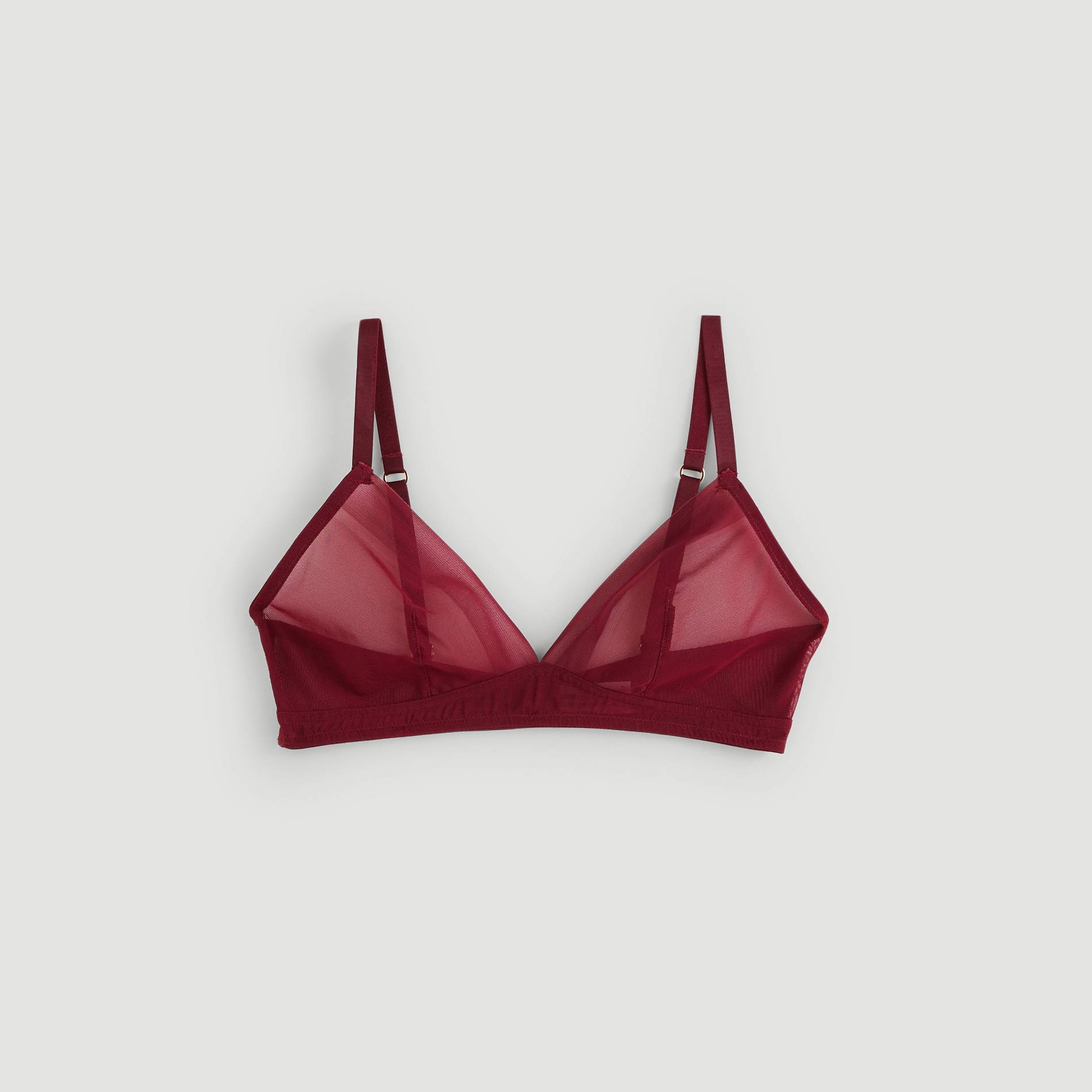 Soutien-gorge triangle en tulle, Bordeaux, large image number 0.0