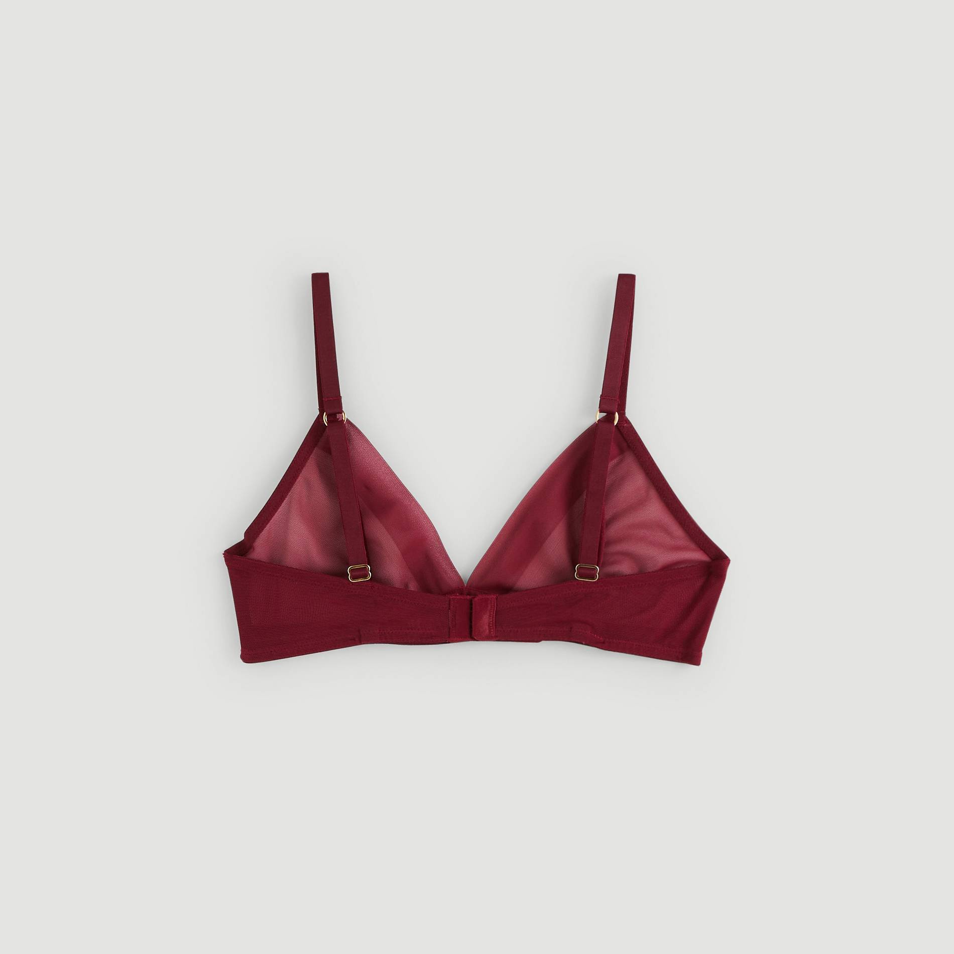 Soutien-gorge triangle en tulle, Bordeaux, large image number 1.0