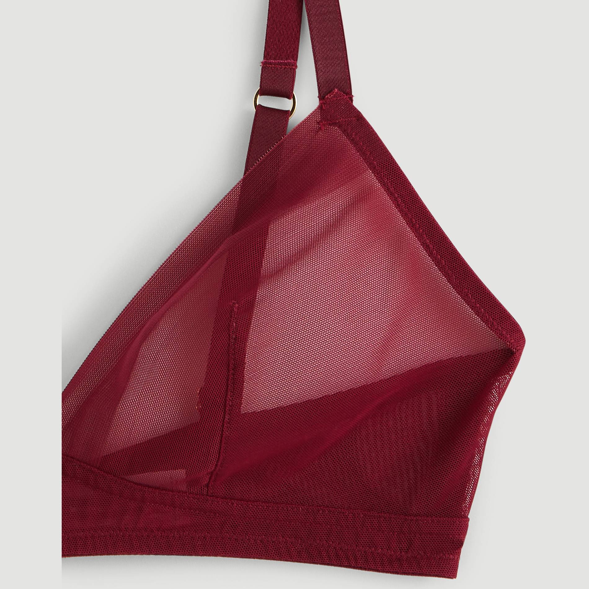 Soutien-gorge triangle en tulle, Bordeaux, large image number 2